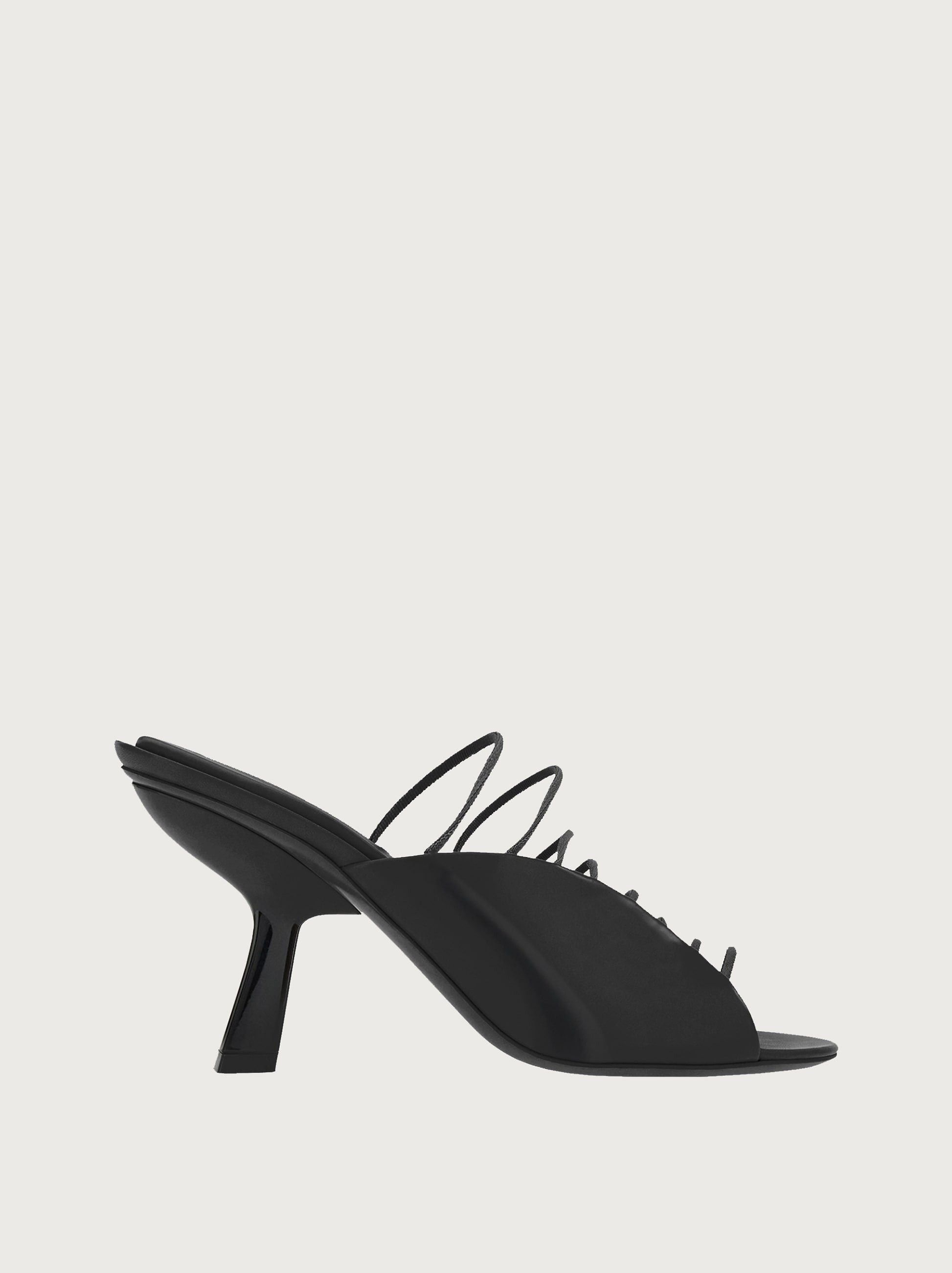 Ferragamo Women's Black Calf Leather Sandals, Women's (Size 9)
