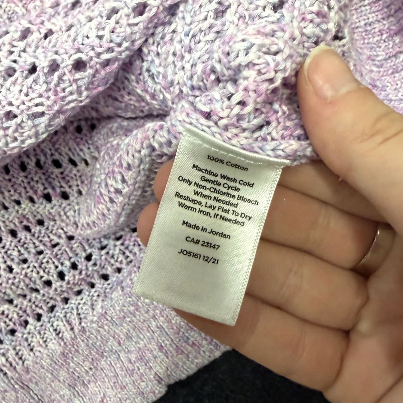 Talbots Talbots Sweater Womens Medium Purple Crew Neck Open-Knit Lightweight Pullover Size M / US 6-8 / IT 42-44 - 4 Thumbnail