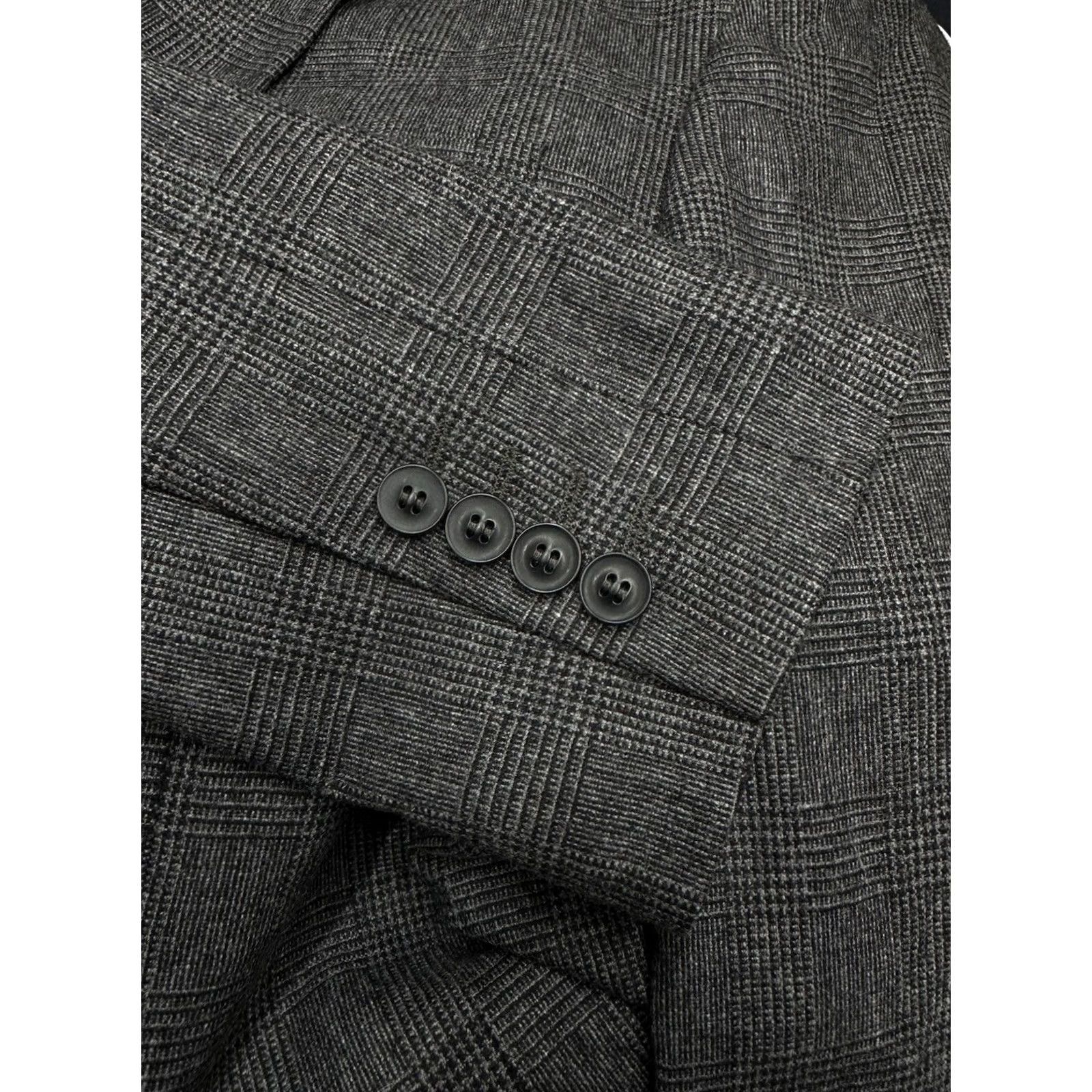 Superdry Superdry Blazer Slim Grey Wool Plaid Check Classic Sport Coat 2XL Mens Size 48R - 8 Thumbnail