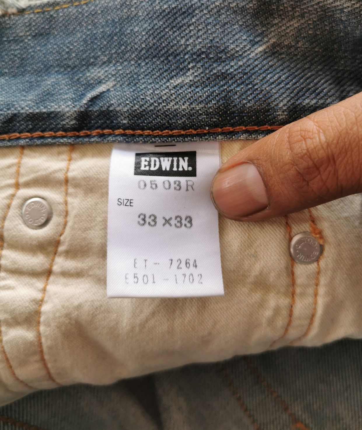 Edwin Edwin 503R Regular Fit Distressed Denim Jeans Size US 34 / EU 50 - 9 Thumbnail