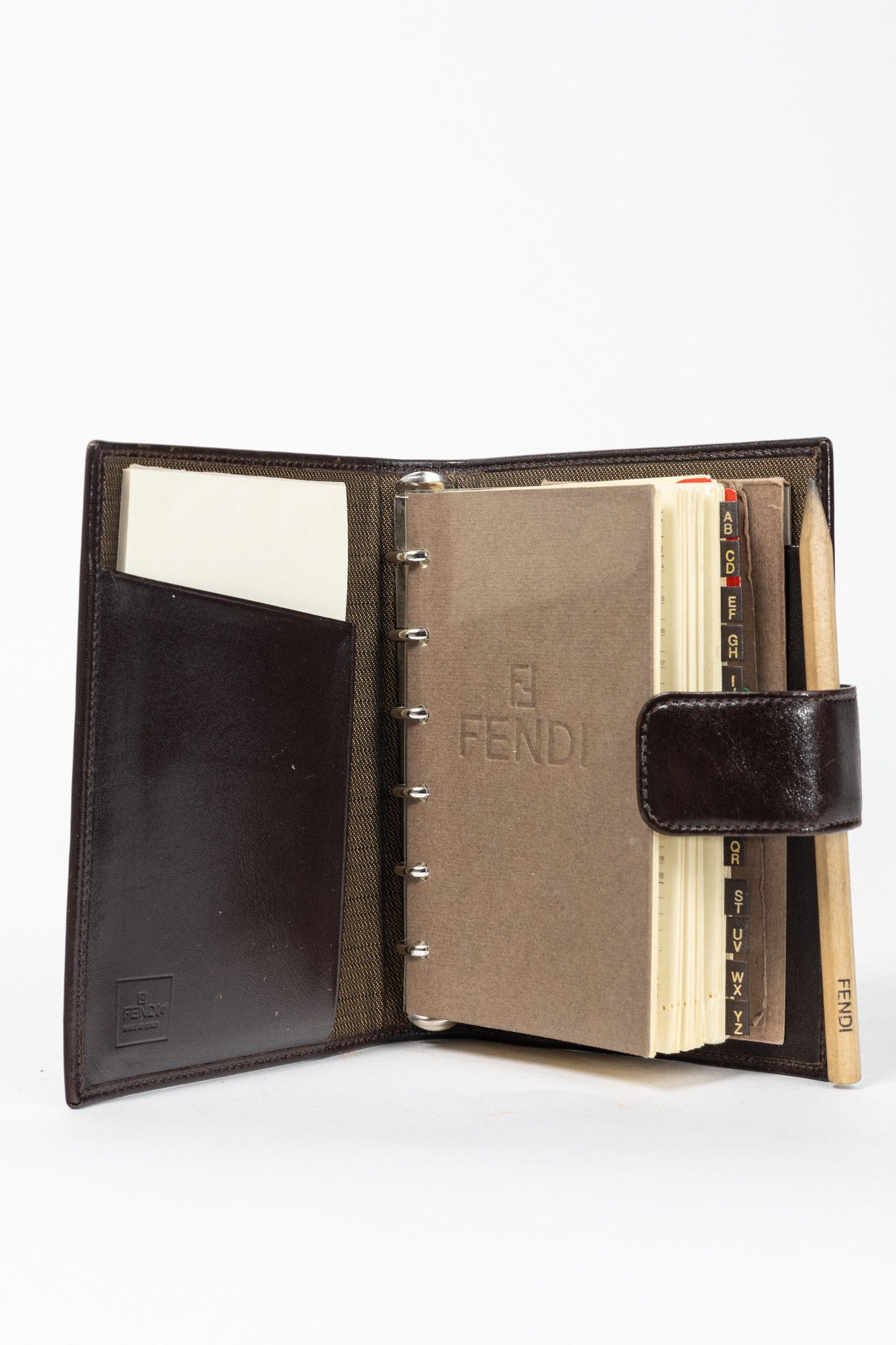 Fendi Fendi Brown Zucca Canvas Leather-Trim Agenda Cover Size ONE SIZE - 8 Thumbnail