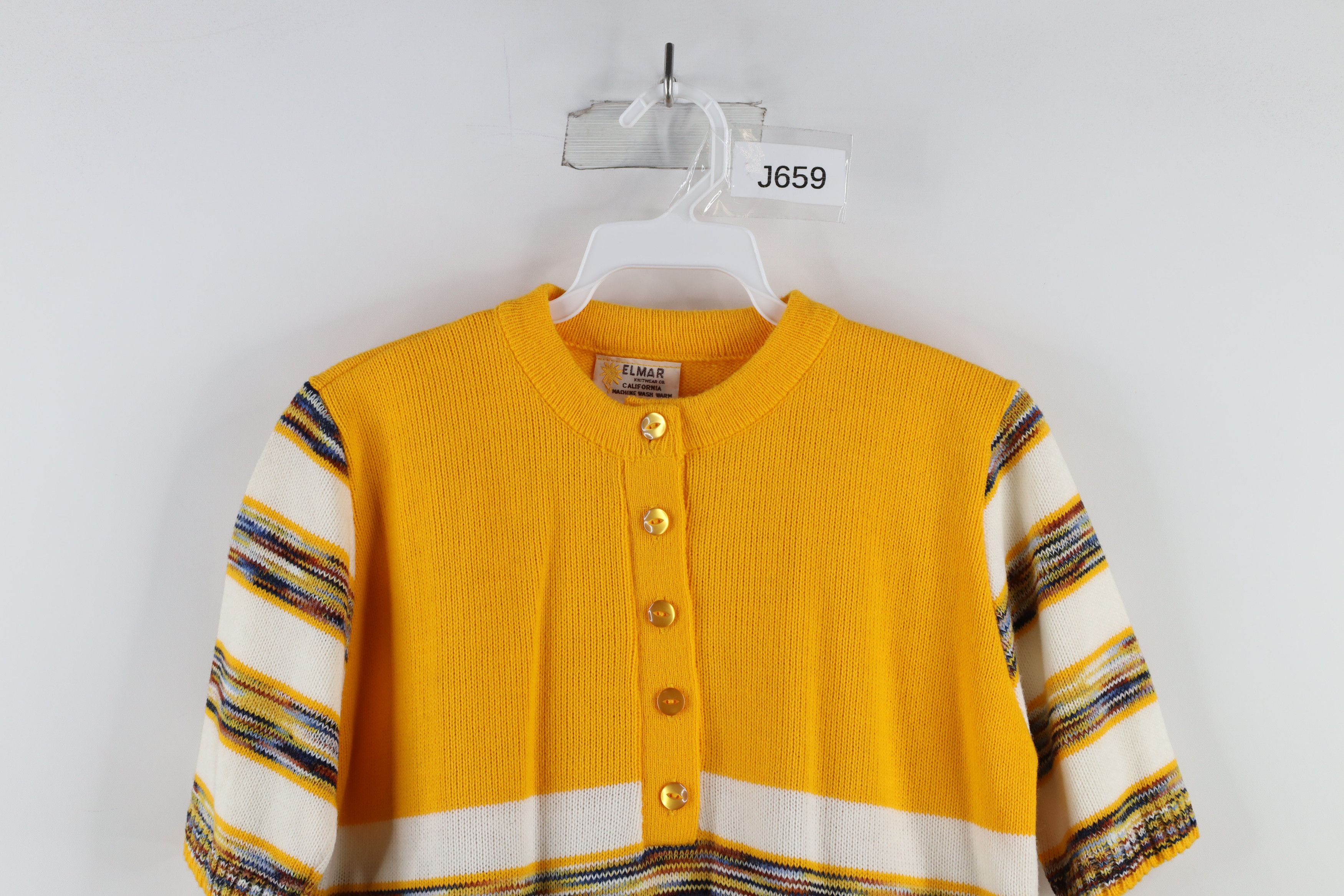 Vintage Vintage 50s 60s Streetwear Short Sleeve Henley Sweater USA Size M / US 6-8 / IT 42-44 - 2 Thumbnail