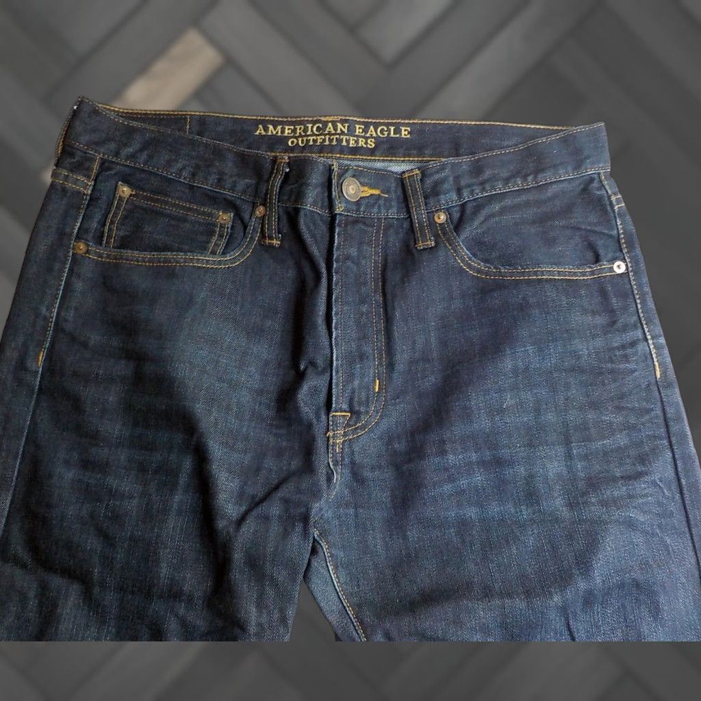 American Eagle Outfitters VINTAGE AMERICAN EAGLE Mens Original Taper Jeans Blue 34X34 Cotton Denim Mens Jeans 34X34 Blue waist 36 inseam 34 Regular Large? Size US 34 / EU 50 - 1 Thumbnail