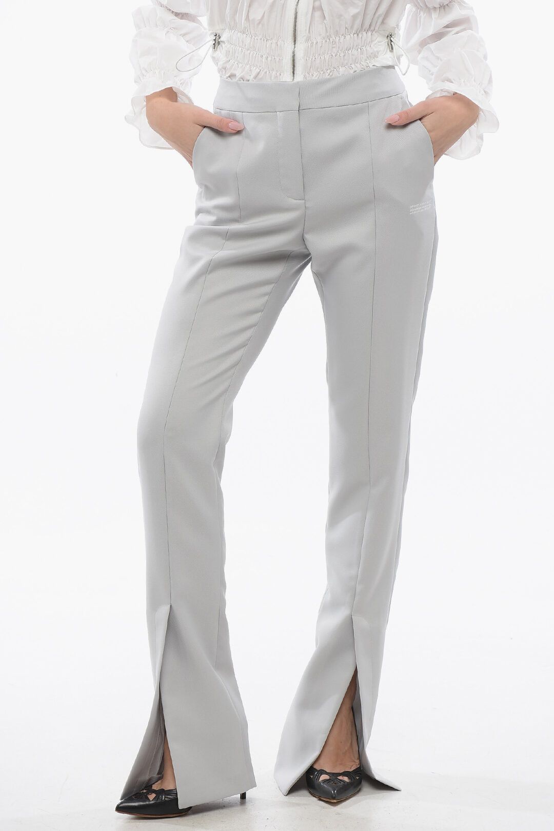 Off-White og1mm1125 Split Ankle Corporate Tech Pant in Light Blue Size 27" / US 4 / IT 40 - 1 Thumbnail