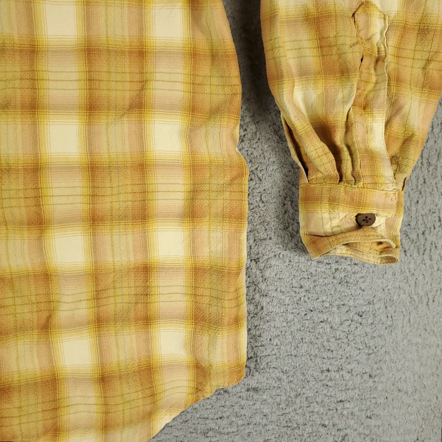 Tommy Bahama Tommy Bahama Button-Up Shirt Mens Large Brown Yellow Plaid Silk Long Sleeve Casual Classic Size US L / EU 52-54 / 3 - 4 Thumbnail