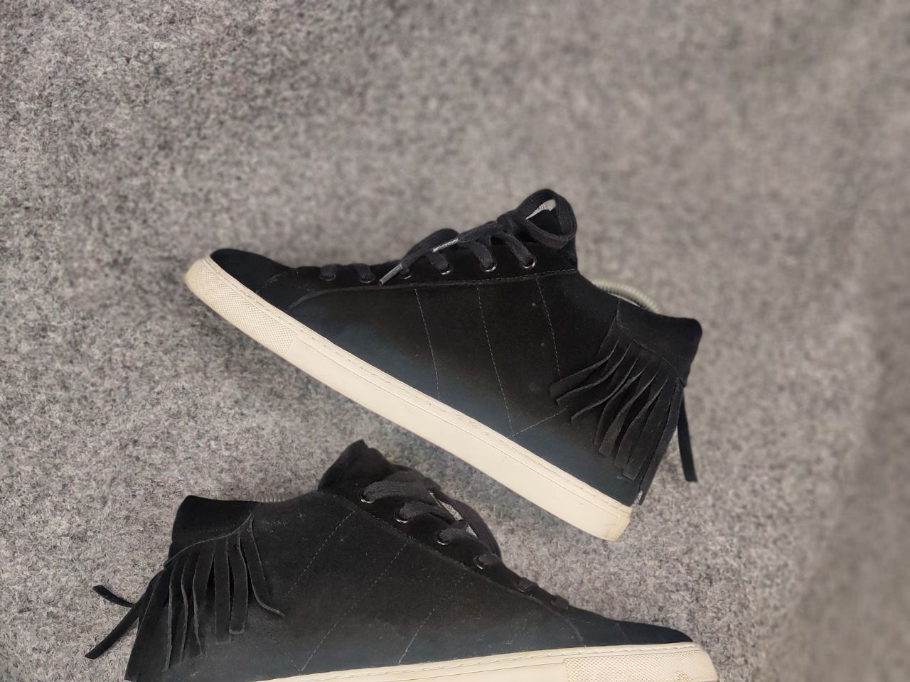 Iro IRO Design suede leather black Lace hi top sneakers Size US 7 / EU 40 - 5 Thumbnail