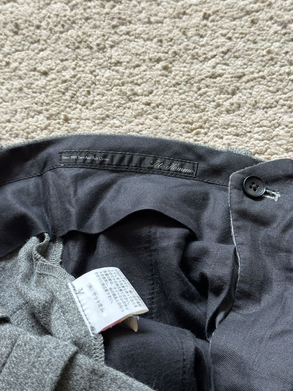 Tete Homme 1990s Tete Homme Knit pocket Wool Cargo Pant Size US 32 / EU 48 - 8 Thumbnail