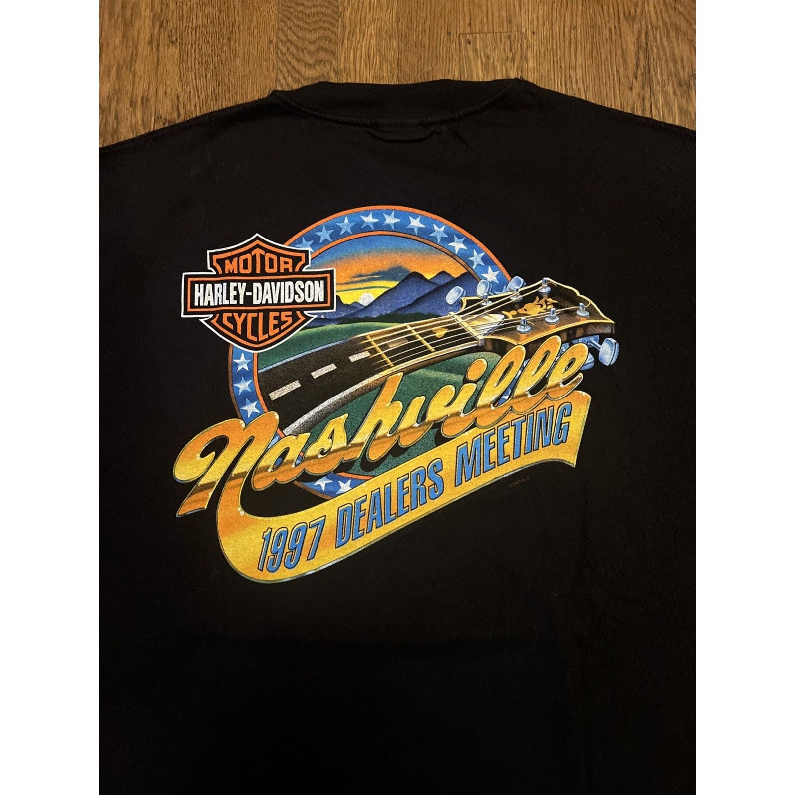 Harley Davidson Harley Davidson T Shirt Black XL Nashville Vintage 90s Size US XL / EU 56 / 4 - 3 Thumbnail