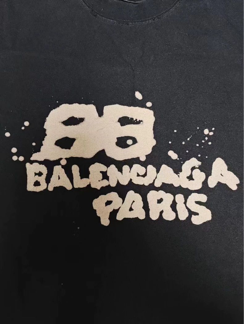 Balenciaga Balenciaga 23 SS Graffiti Splash Ink Double B Print Washed Size US XL / EU 56 / 4 - 4 Thumbnail