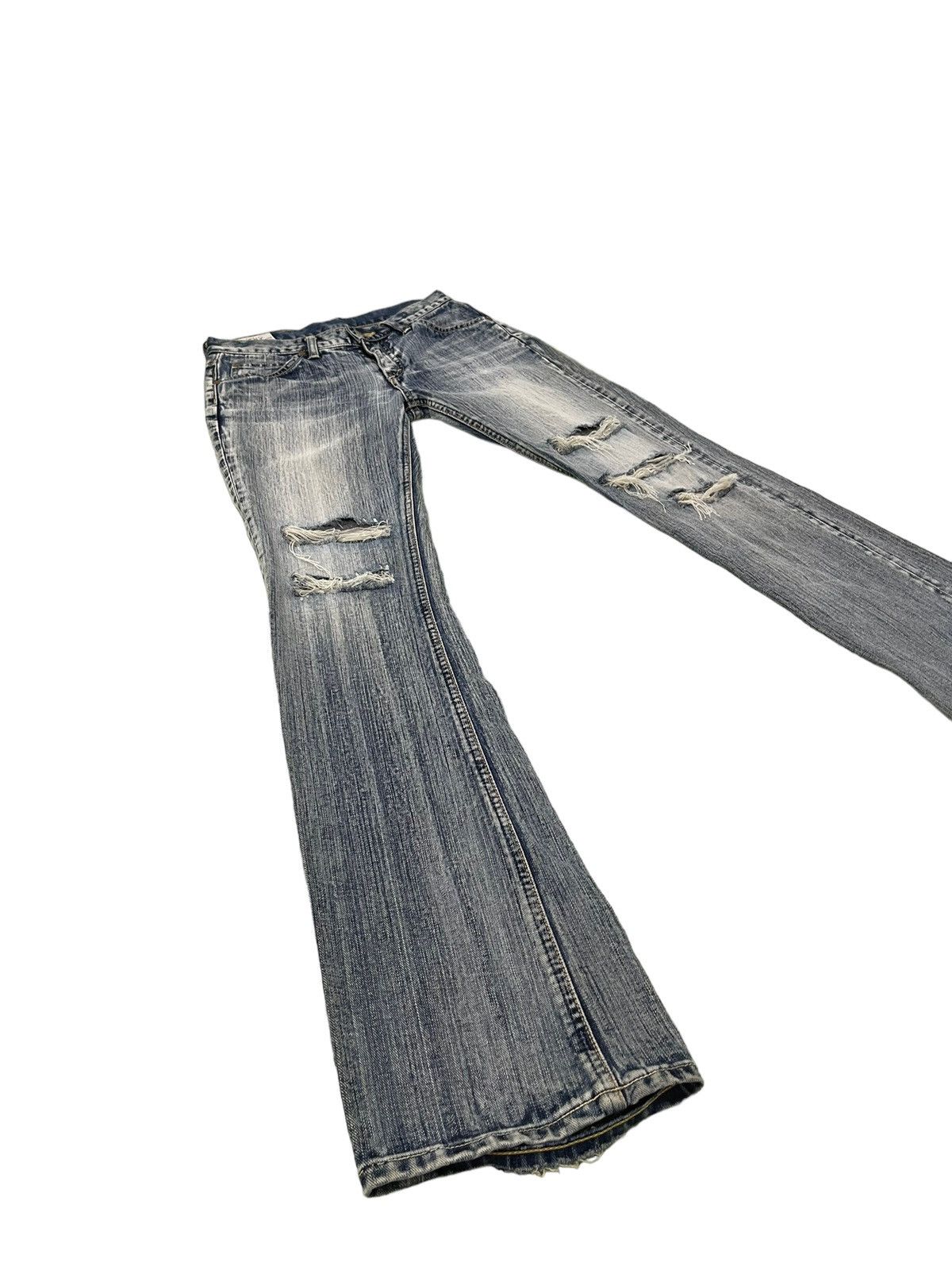 Lee Flare Jeans Lee Japan Faded Distress Low Rise Boot Cut 7🟦2 Size US 28 / EU 44 - 1 Thumbnail