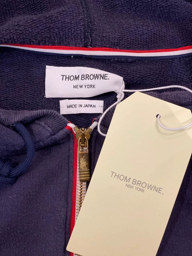 Thom Browne Thom browne Dark blue classic four-striped hooded zipper ja Size US S / EU 44-46 / 1 - 6 Thumbnail