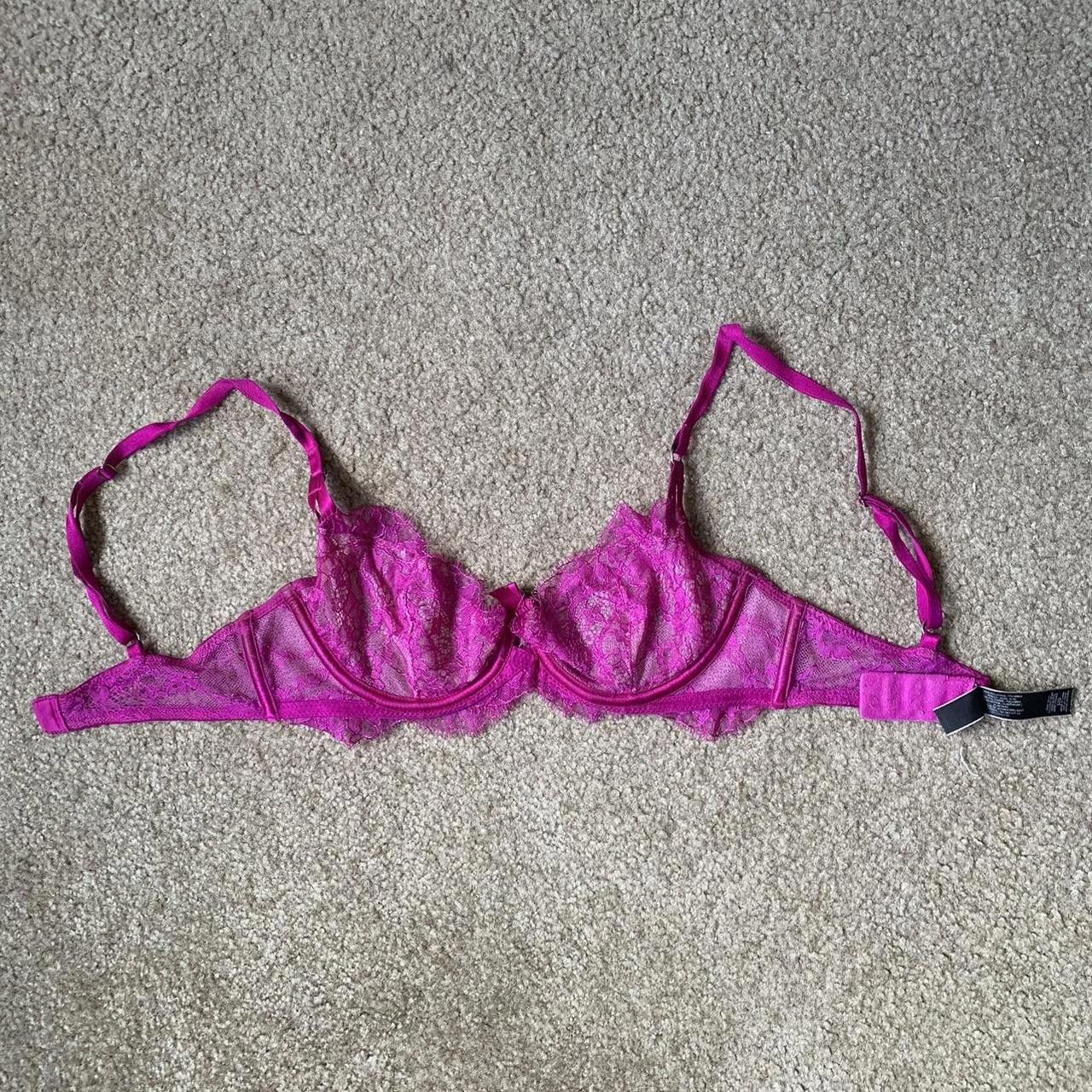 Designer Victorias Secret Hot Pink Lace Size ONE SIZE - 1 Thumbnail