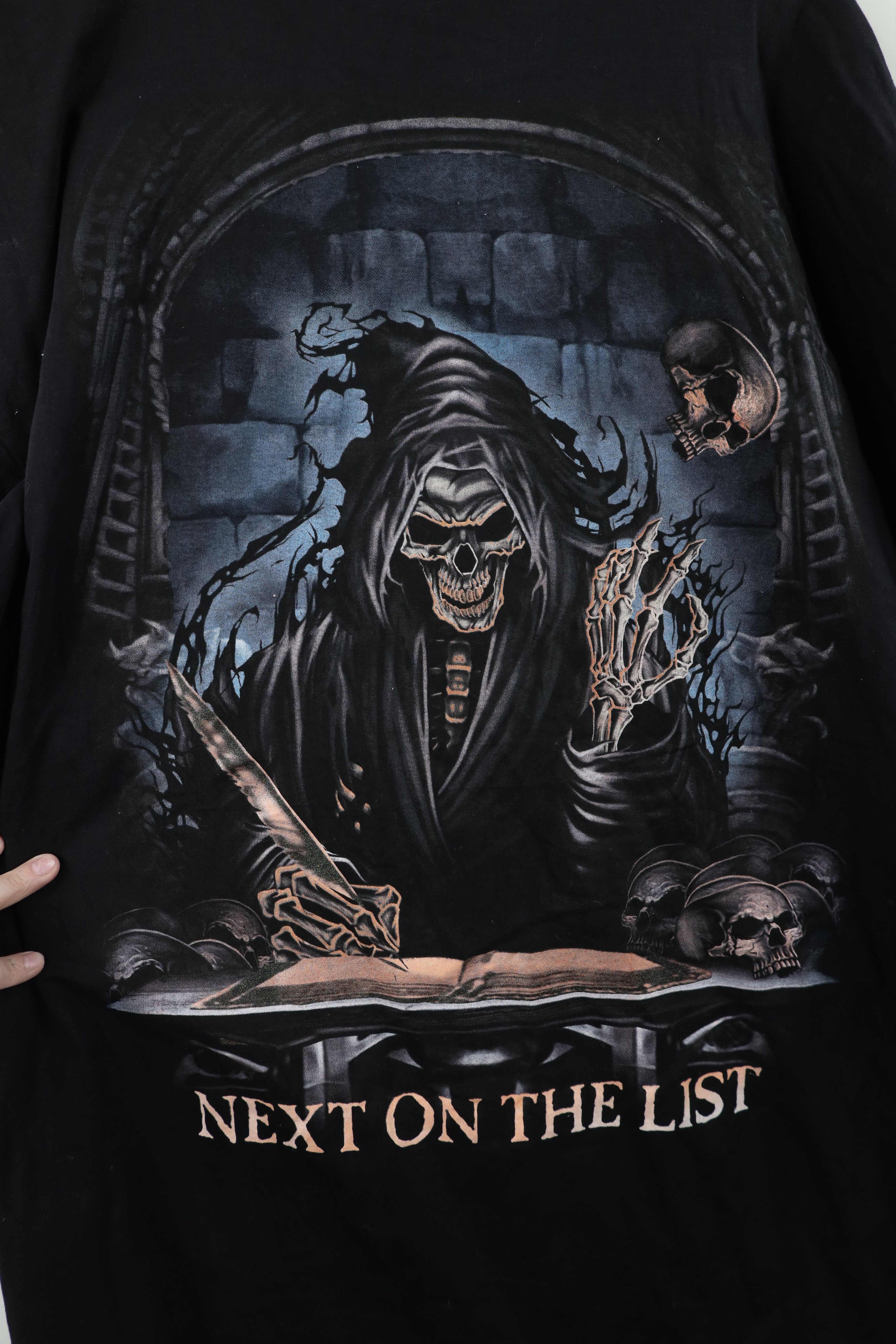 Vintage Vintage Y2K Streetwear the List Grim Reaper Skeleton T-Shirt Size US XXL / EU 58 / 5 - 10 Thumbnail