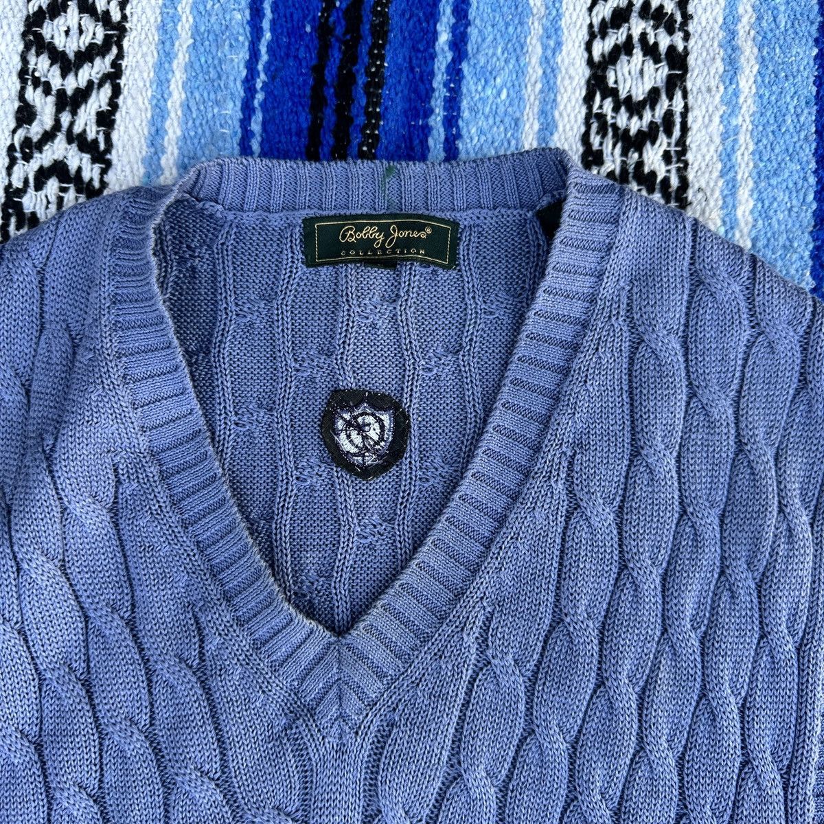Bobby Jones Purple Lavender Sweater Vest L Preppy Golf Cable Knit Chunky Size US L / EU 52-54 / 3 - 3 Thumbnail