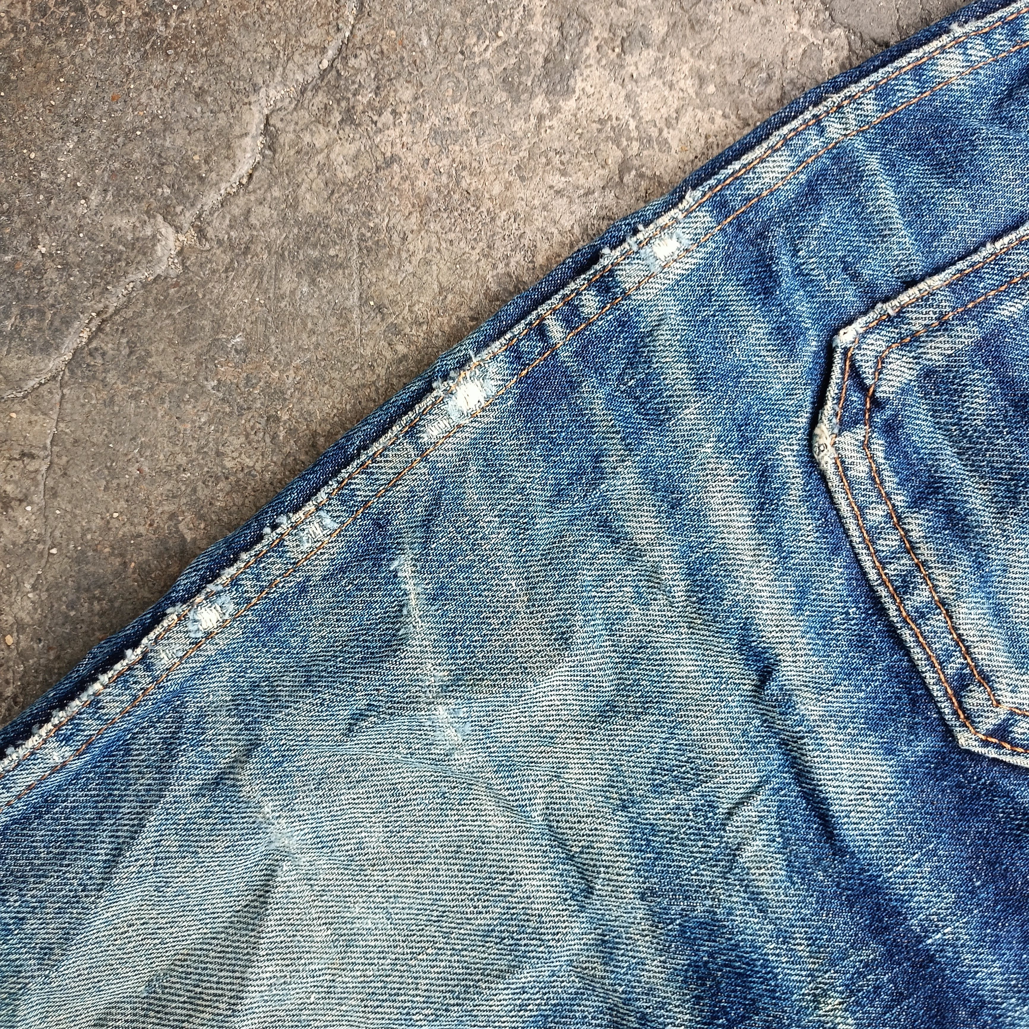 Japanese Brand Distressed boot Cut Vintage Big John Size 29" - 8 Thumbnail