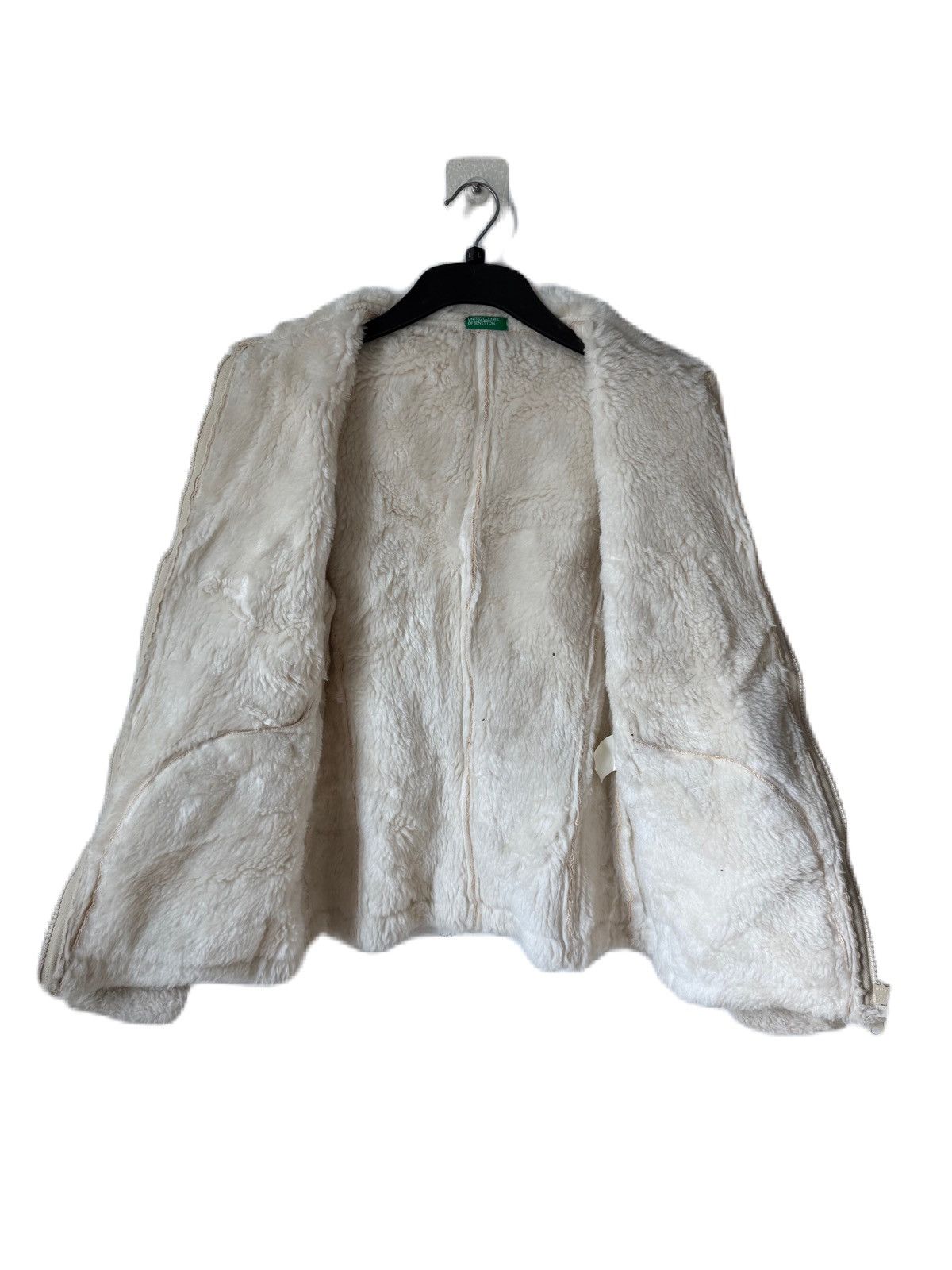 United Colors Of Benetton Winter Jacket Benetton Zipper Sherpa Size M / US 6-8 / IT 42-44 - 6 Thumbnail