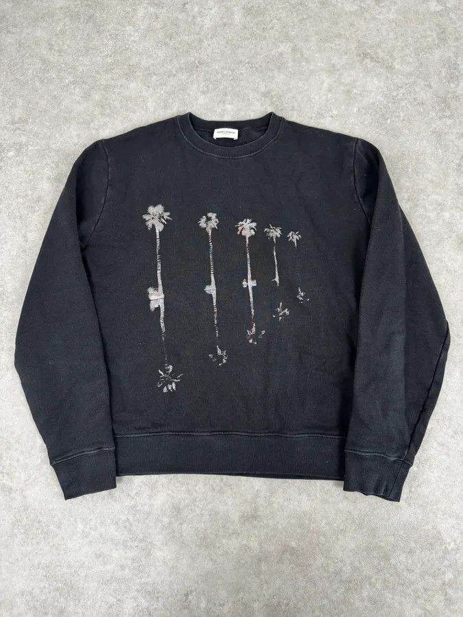 Saint Laurent Paris SS2020 Saint Laurent Black Palm Trees Crewneck Sweater Size US S / EU 44-46 / 1 - 1 Thumbnail