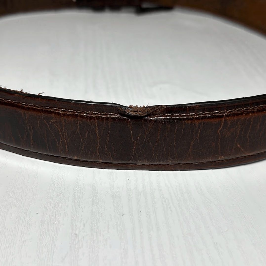 Vintage Columbia Belt Mens Double Loop Casual Dress with Single Prong Buckle for Jeans Khakis 36 Brown Brown 43” Belt Size US 36 / EU 52 - 6 Thumbnail