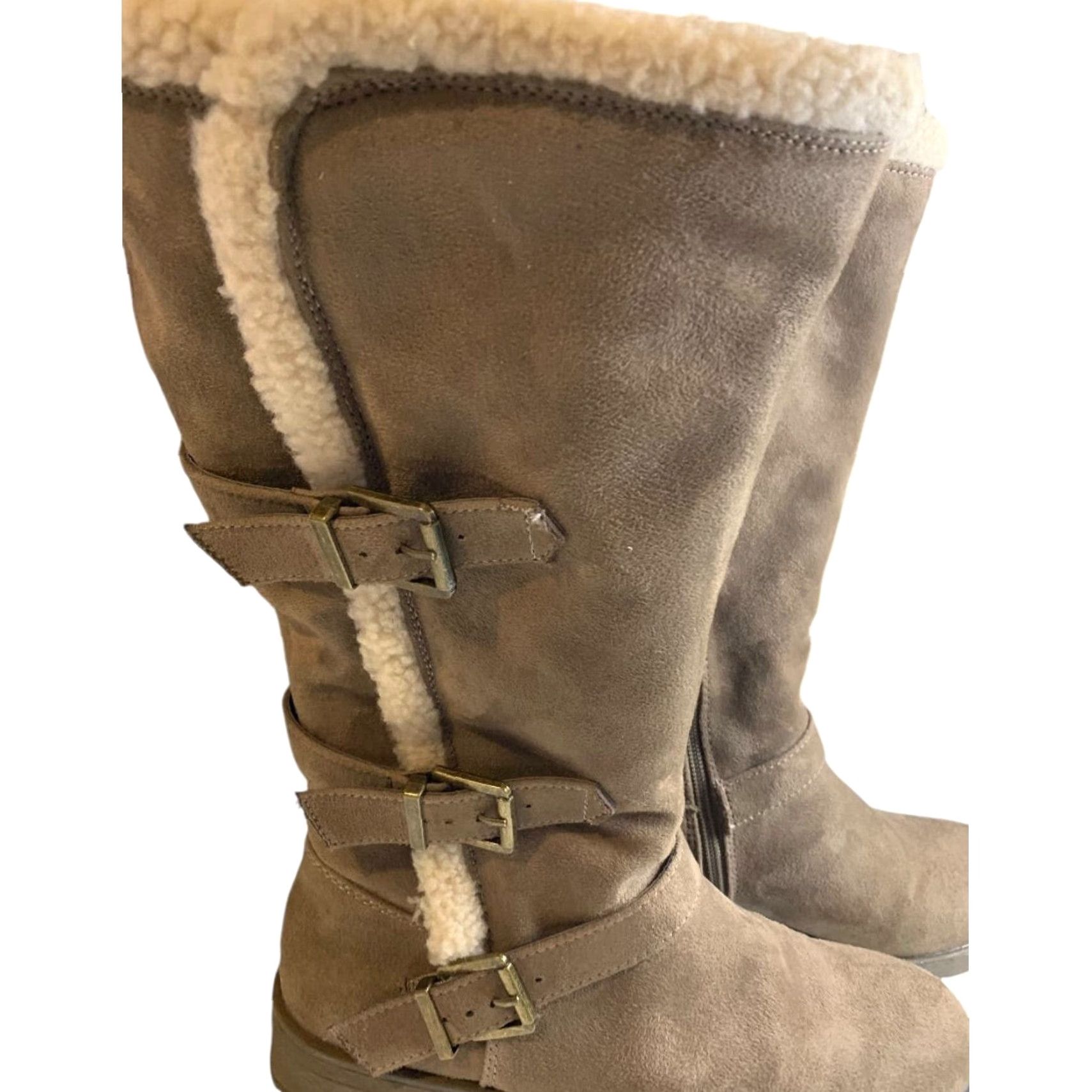 Vintage White Mountain Santell Womens Boots Size 8M Dark Taupe Winter Fleece Lined Size M / US 6-8 / IT 42-44 - 3 Thumbnail
