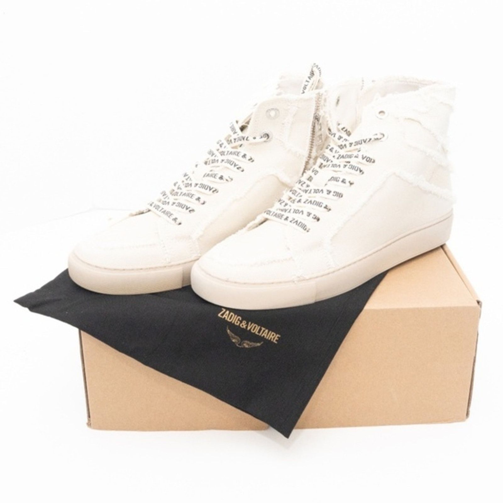 Zadig & Voltaire Zadig Voltaire. High Flash Canvas Shoes In White. Size US 10 / IT 40 - 1 Thumbnail