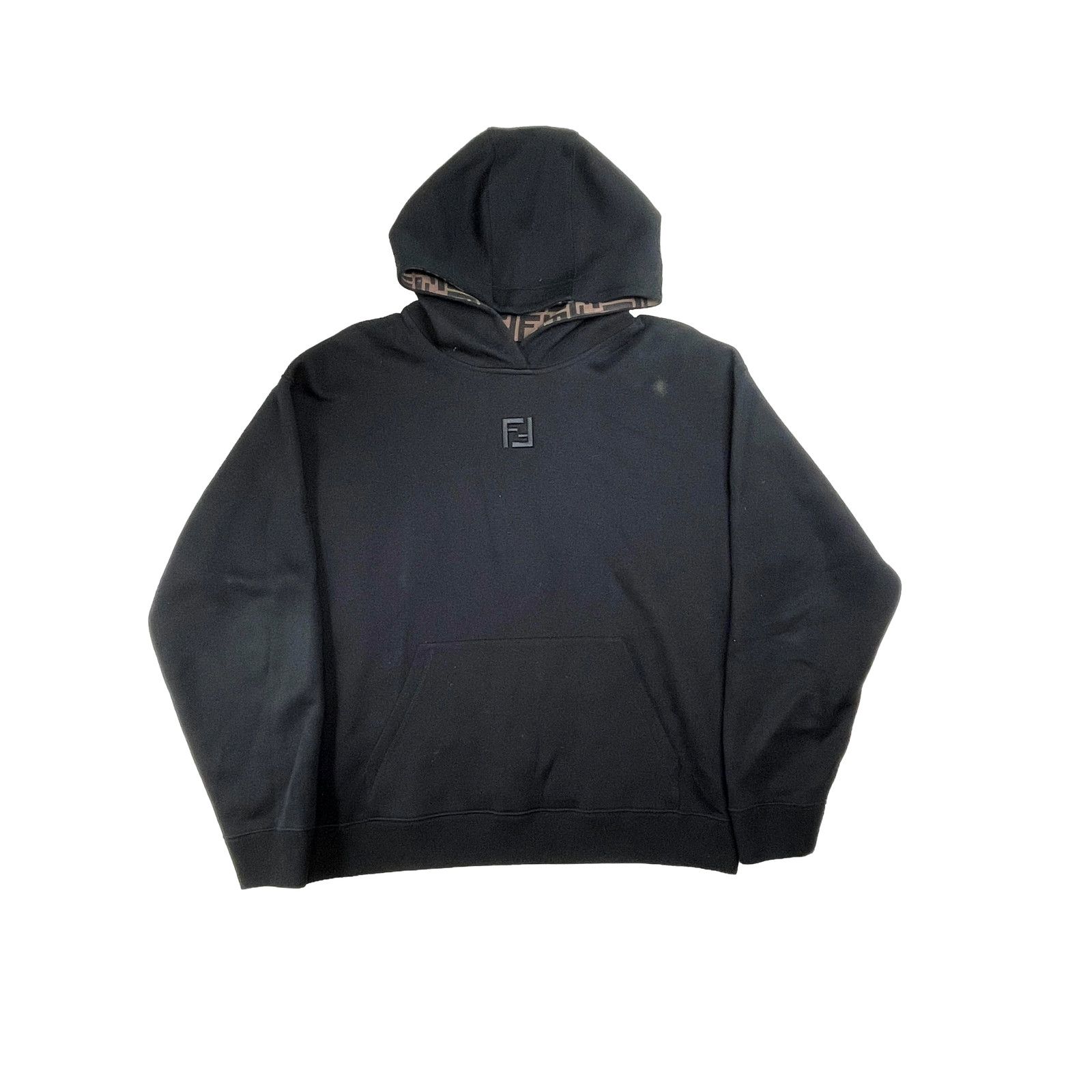 Fendi Fendi Tonal Embossed Hooded Monogram Black Hoodie Size US L / EU 52-54 / 3 - 1 Thumbnail