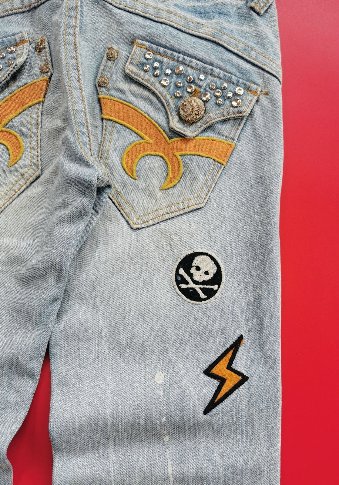 Japanese Brand Red Pepper Embroidery Patches Distressed Jeans Punk Size US 28 / EU 44 - 2 Thumbnail