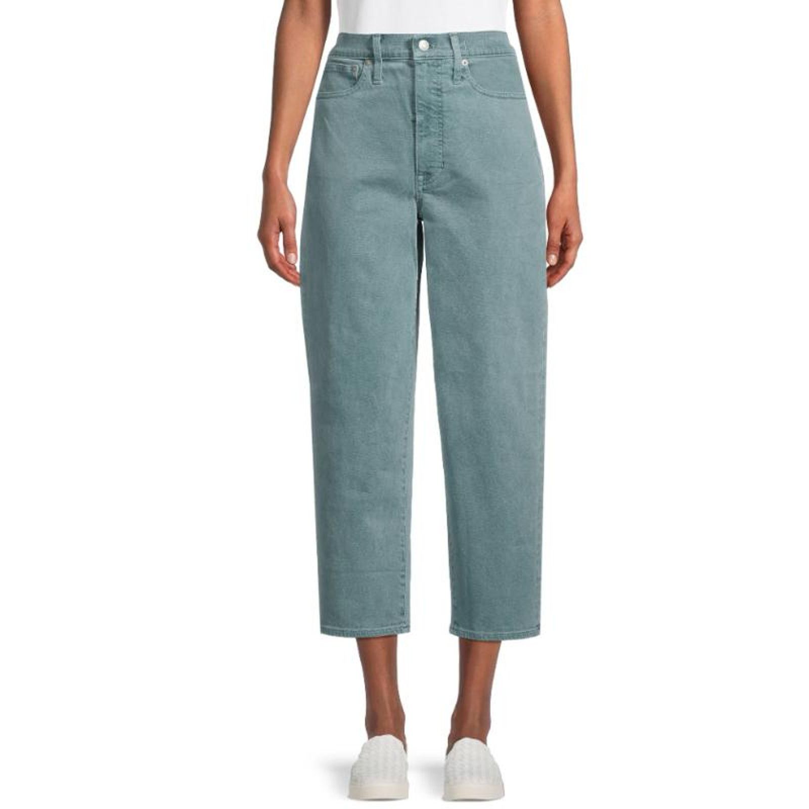 Madewell Madewell Light Wash Balloon High Rise Cropped Jeans Sz 27 Size 27" / US 4 / IT 40 - 1 Thumbnail