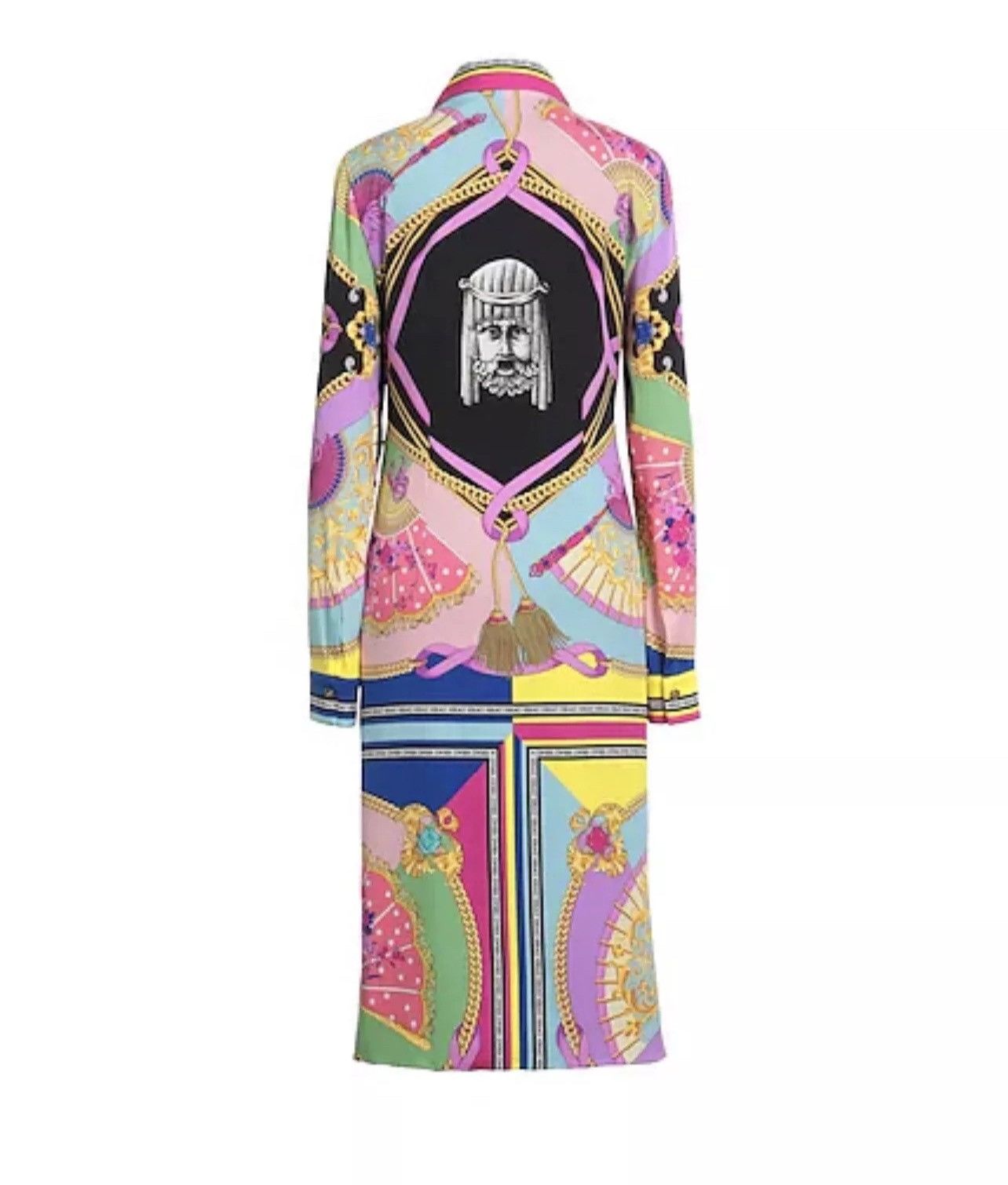 Versace Versace Ventagli Midi Shirt Dress size 48/us size 12 Size XL / US 12-14 / IT 48-50 - 5 Thumbnail