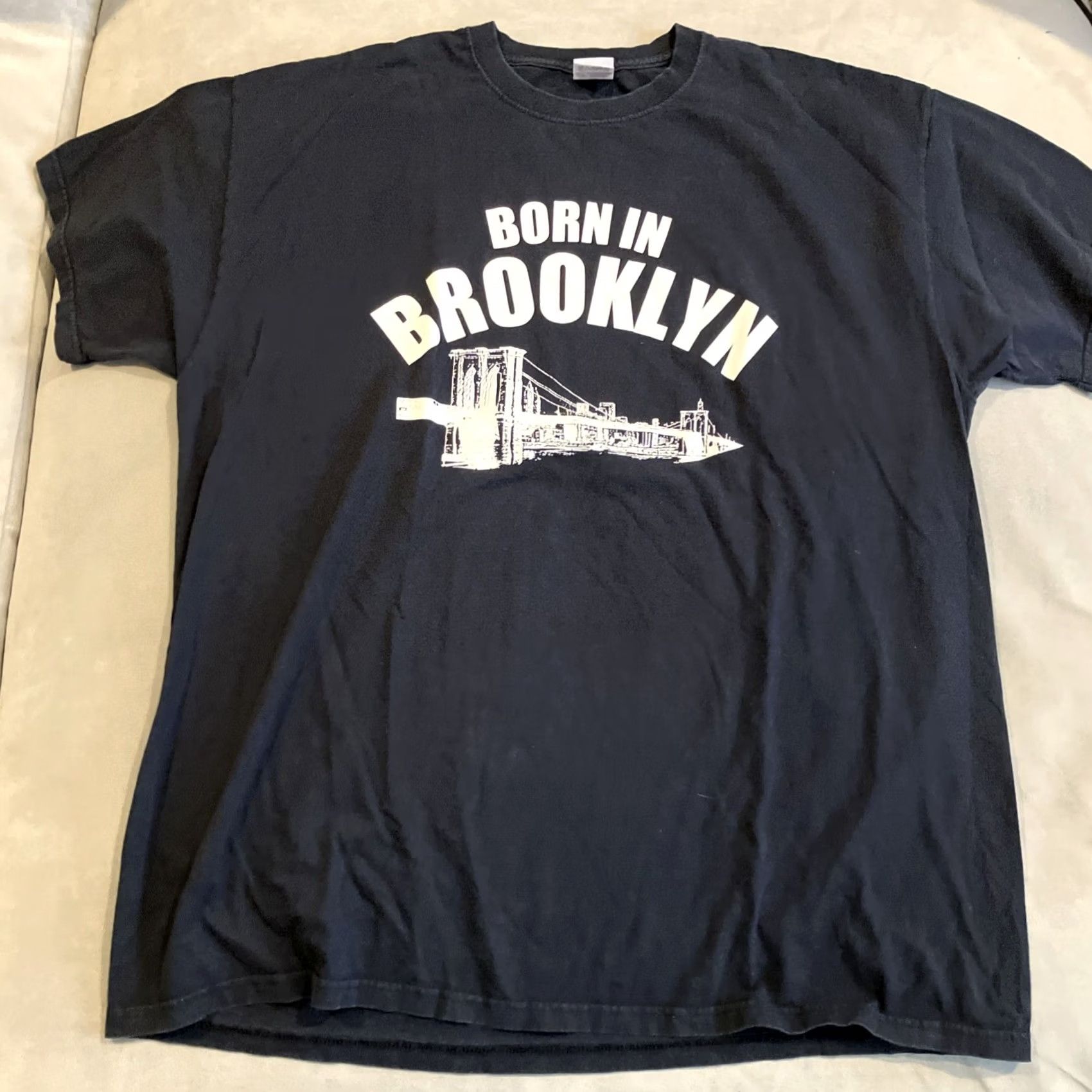 Fruit Of The Loom VINTAGE BORN IN BROOKLYN Brooklyn Bridge T Shirt Men's XXL Awesome Size US XXL / EU 58 / 5 - 2 Thumbnail