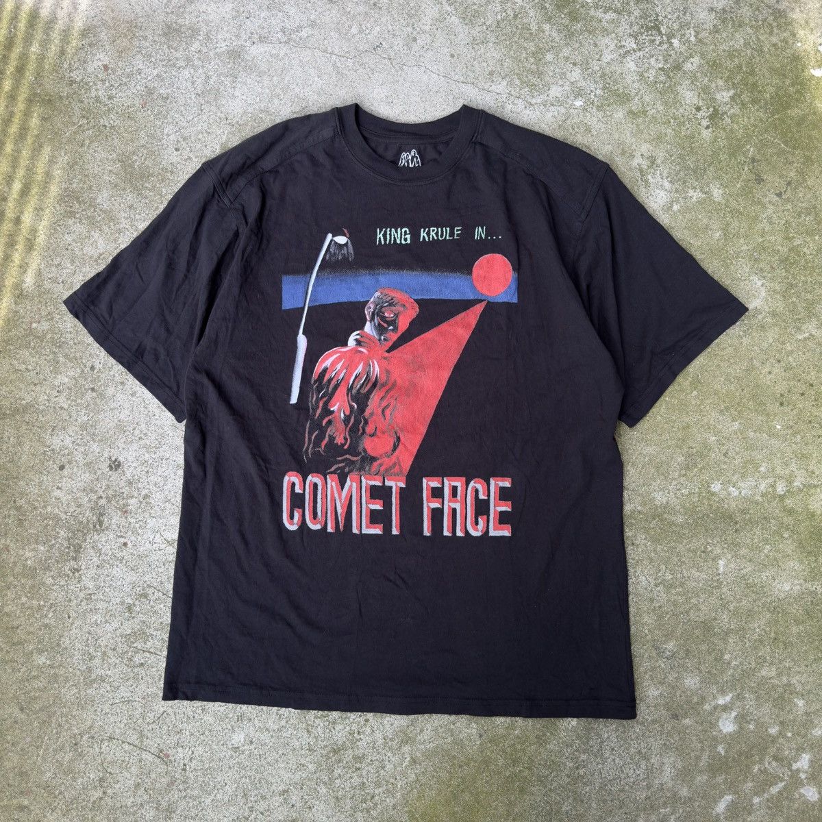 image of King Krule 2020 Comet Face Tee Large in Black, Men's