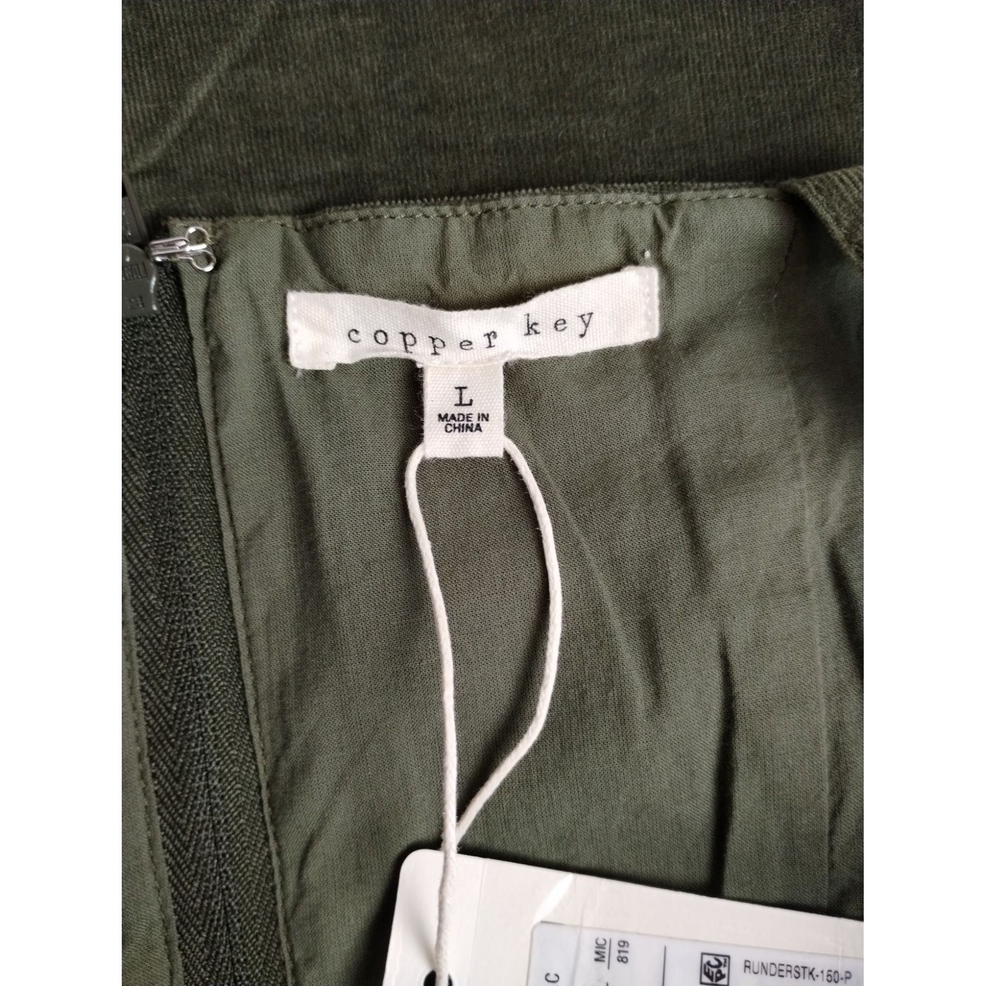 Designer Copper Key Juniors Large Forest Green Micro Corduroy Jumper Size L / US 10 / IT 46 - 6 Thumbnail