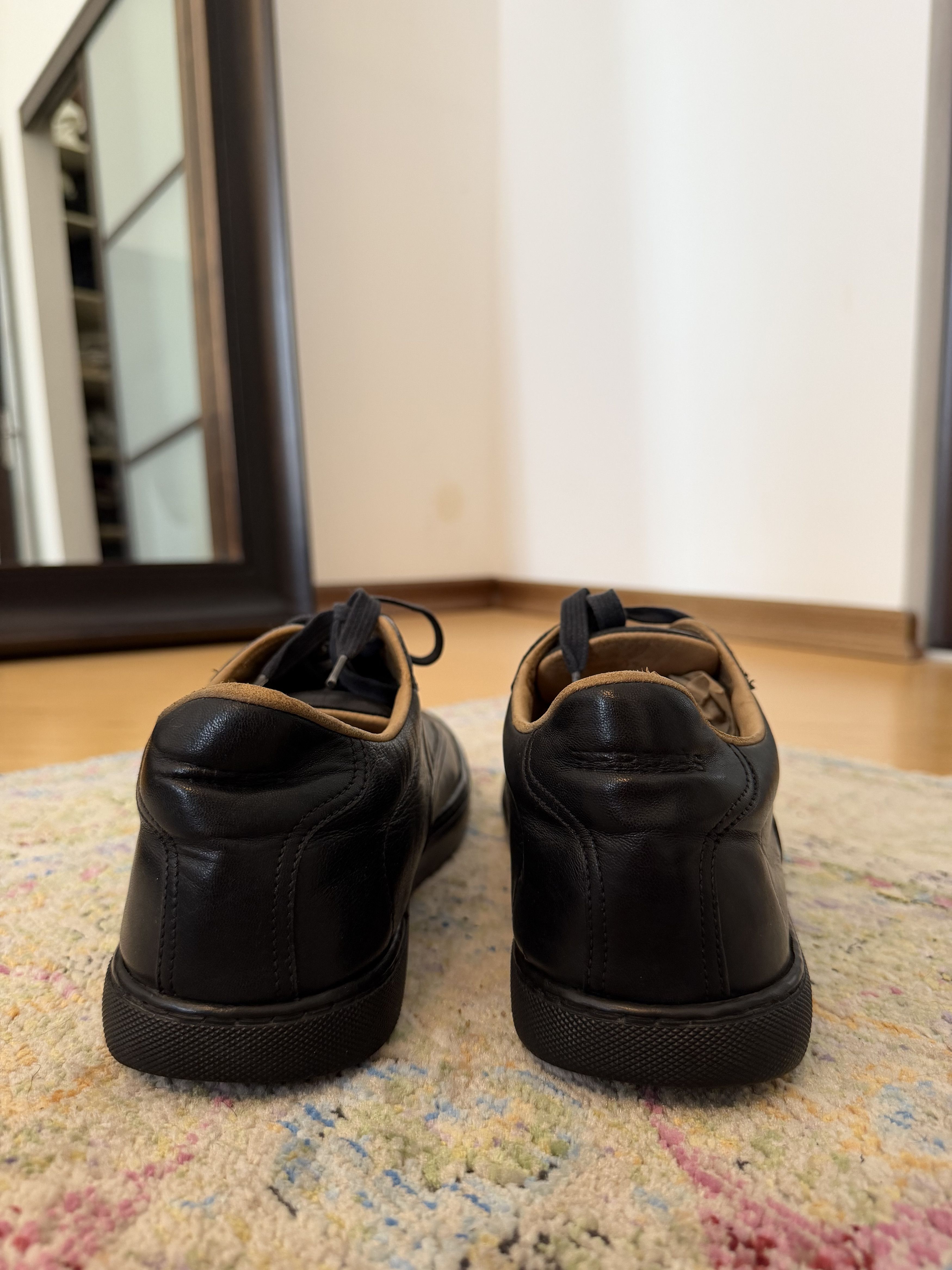 Hermes HERMÈS Quicker Black Leather Low Top Sneakers Size US 11.5 / EU 44-45 - 6 Thumbnail