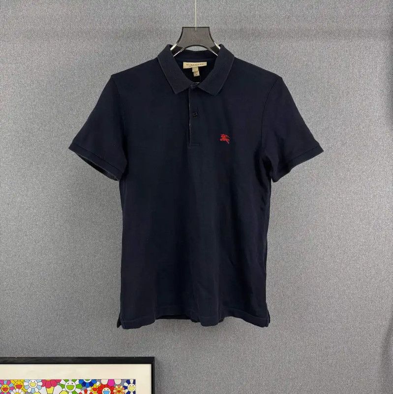 Burberry Burberry Men's Navy Blue Polo Shirt Size US M / EU 48-50 / 2 - 1 Thumbnail