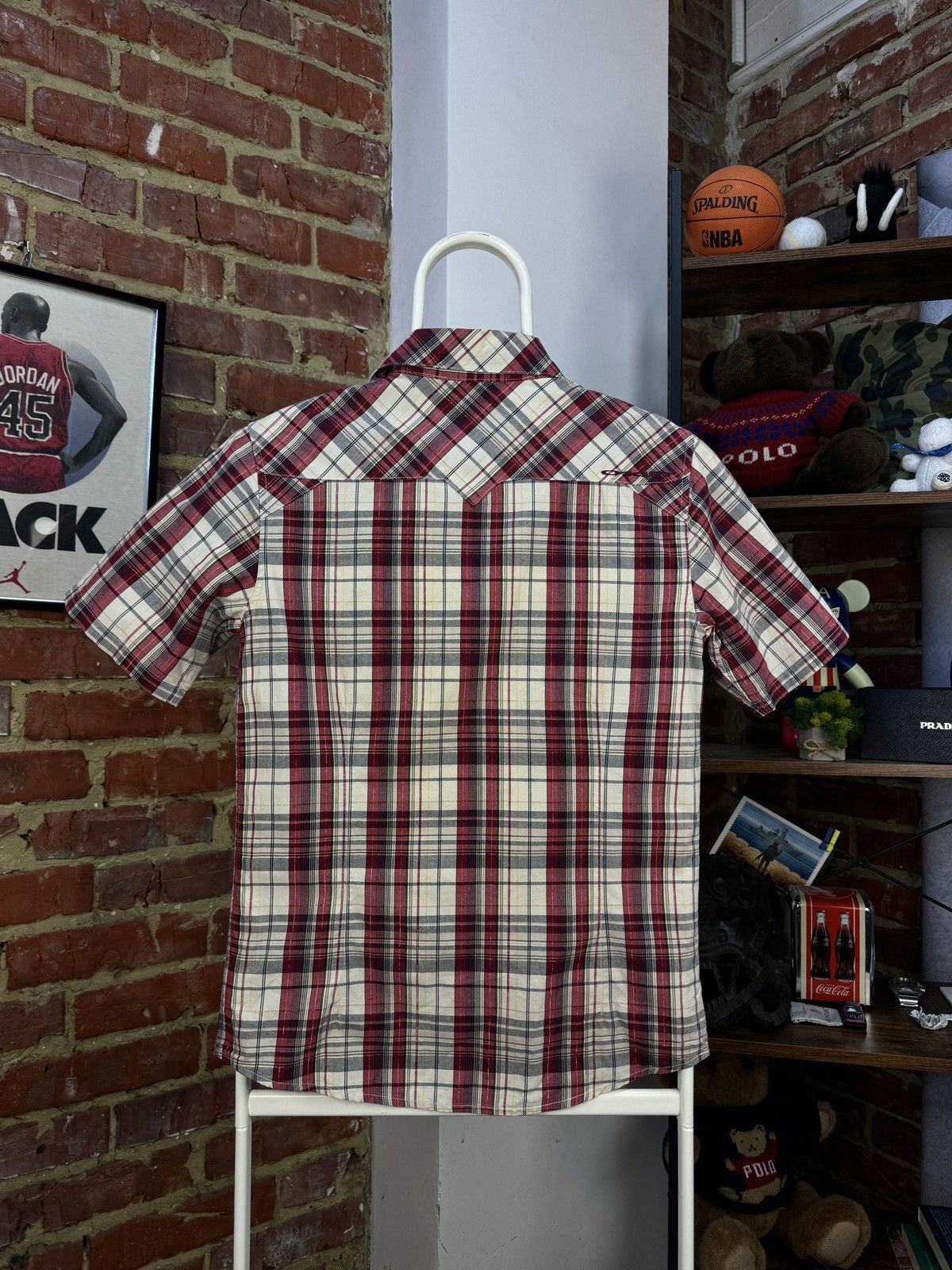 Oakley × Vintage OAKLEY Vintage Mens Short Sleeve Plaid Red Shirt Size US S / EU 44-46 / 1 - 7 Thumbnail