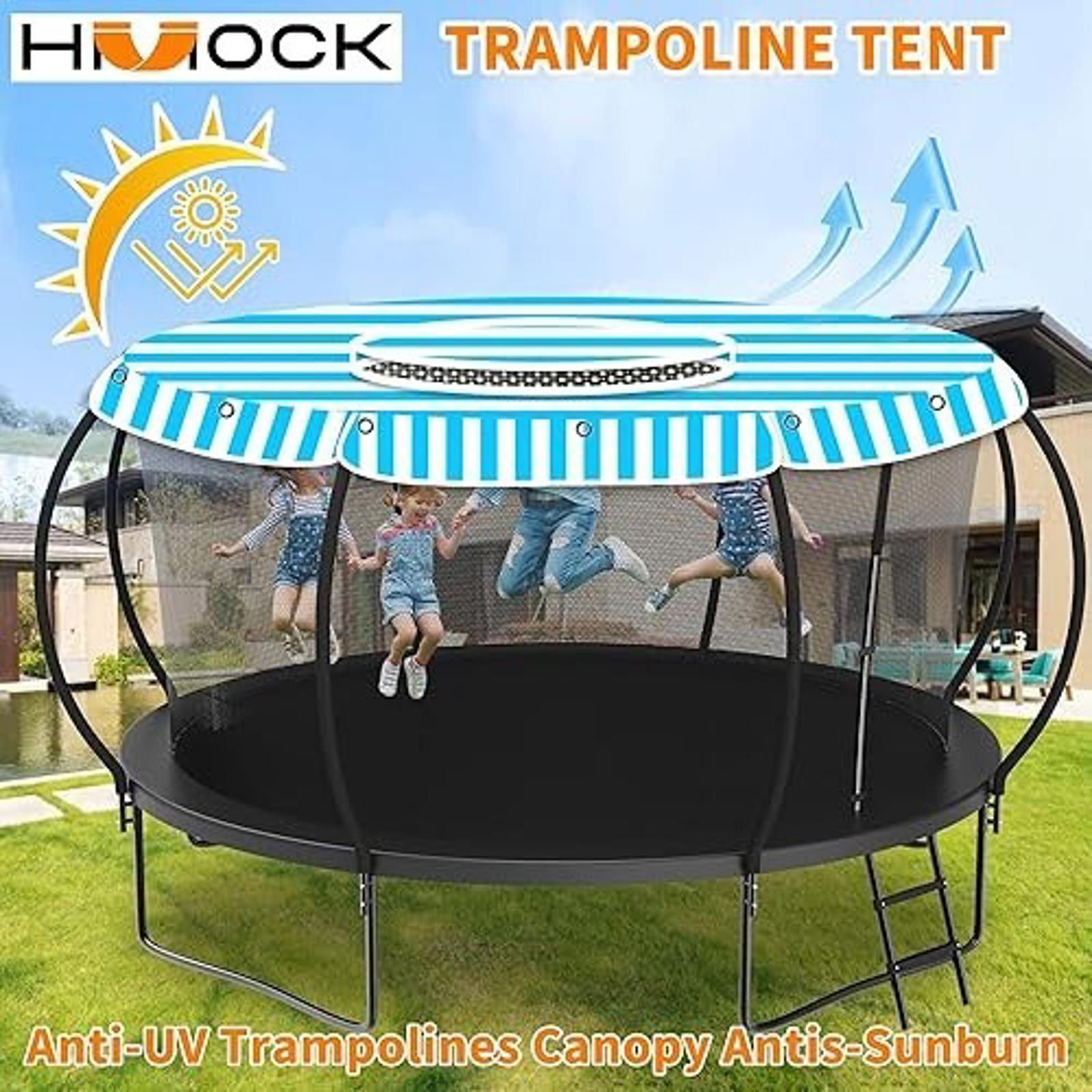 Hockey Skateboards Trampoline Shade Cover 14 Ft Round with Air Vent Anti-UV Size ONE SIZE - 10 Thumbnail