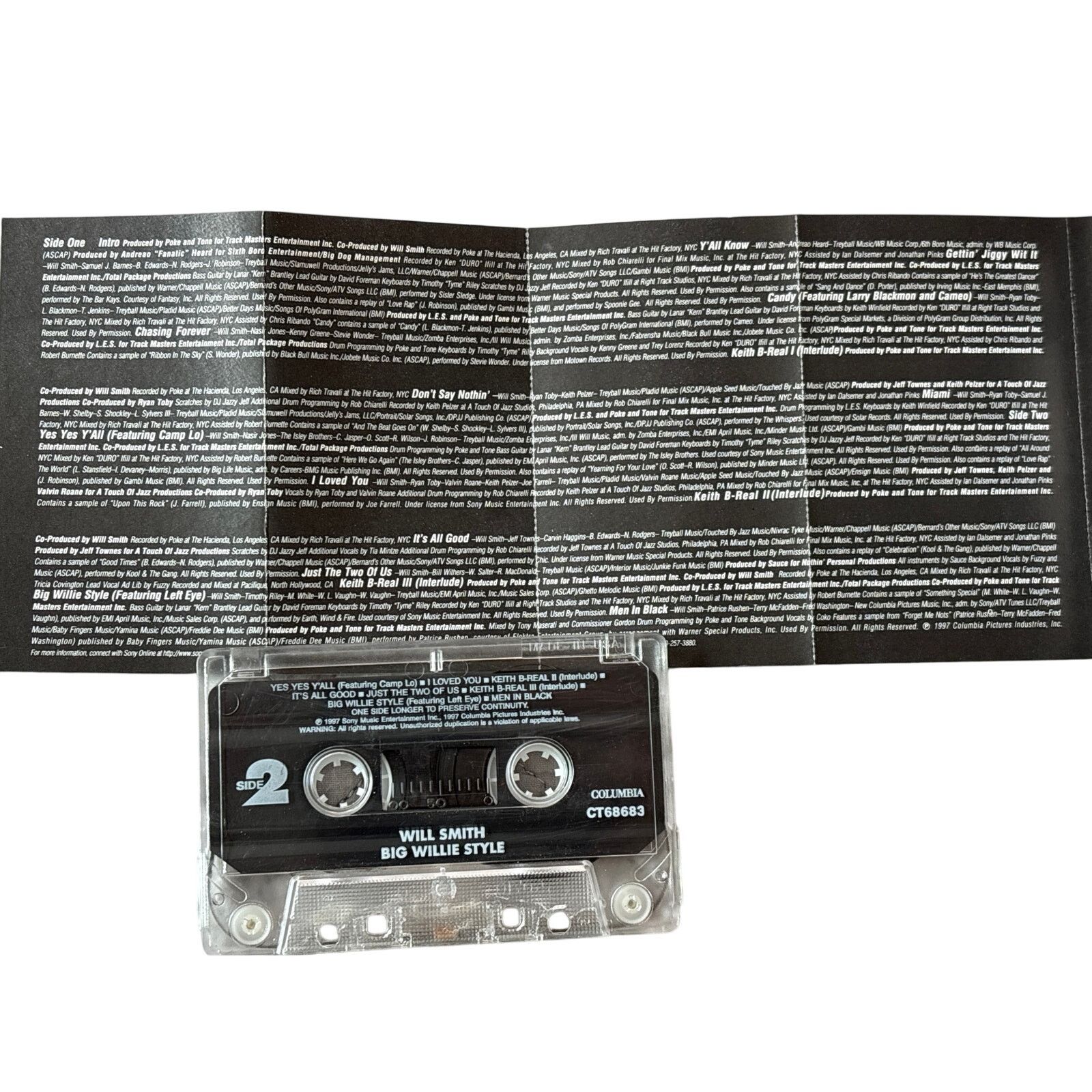 Columbia WILL SMITH Cassette Tape 90s Rap Hip Hop BIG WILLIE STYLE Size ONE SIZE - 4 Thumbnail