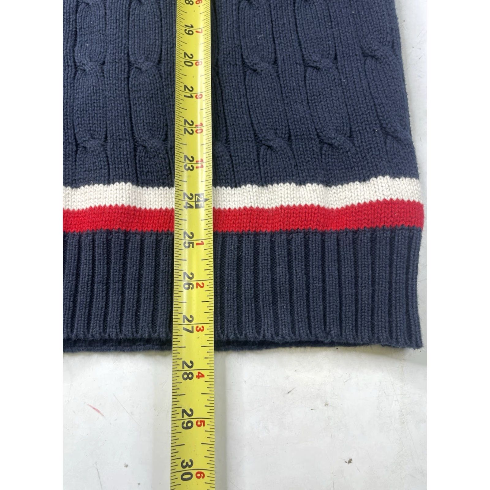 Vintage VINTAGE English Sports Shop Bermuda Men’s XXL Cable Knit V Neck Sweater Tennis Crew Neck Pullover Blue Cotton Sports Set 2XL Mens Size US XXL / EU 58 / 5 - 4 Thumbnail
