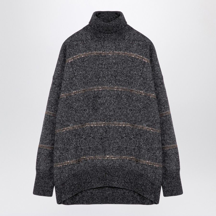 Brunello Cucinelli o1d2blof0824 Turtleneck Sweater in Dark Grey Size S / US 4 / IT 40 - 1 Thumbnail