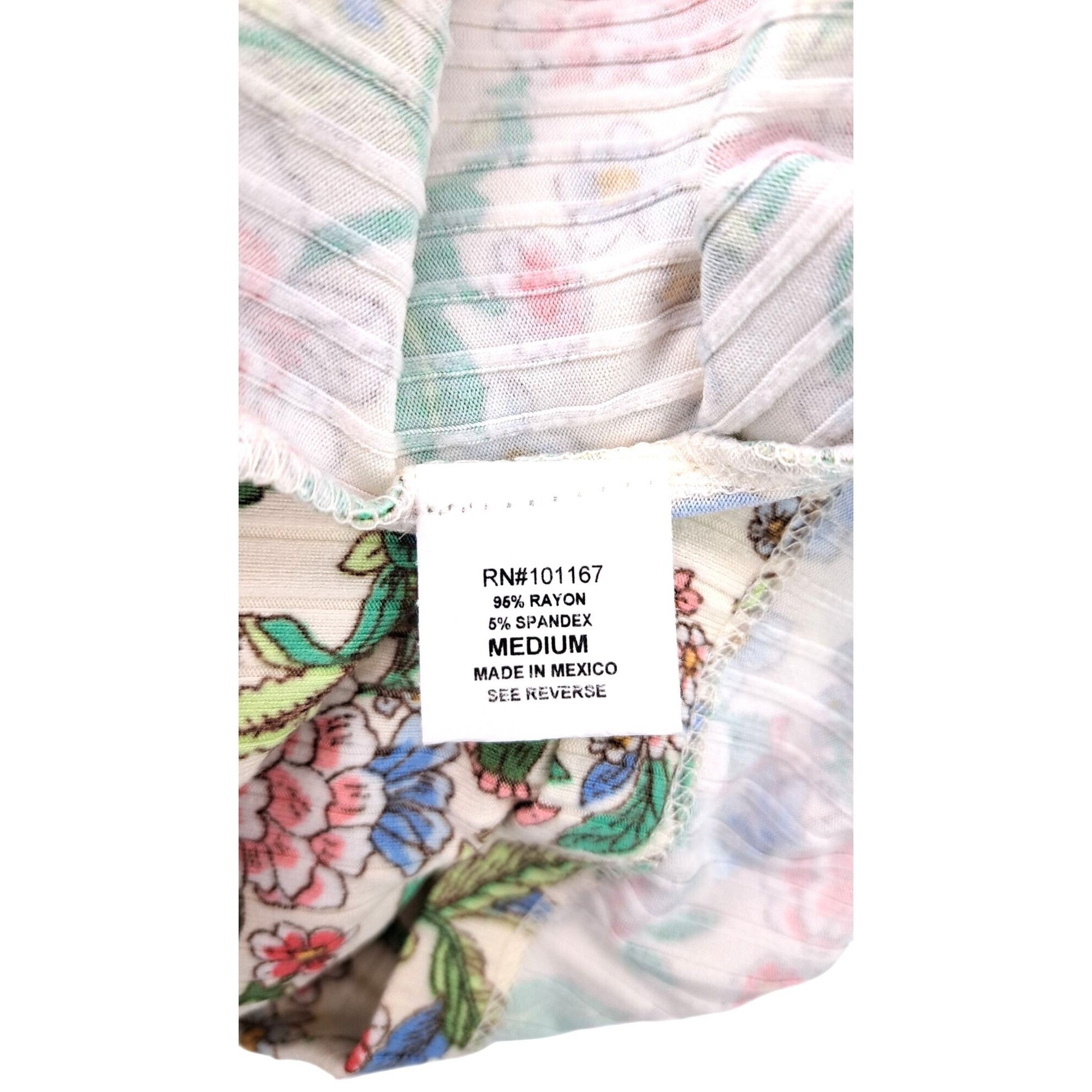 Other Kim & Cami Floral Print Blouse Women Size Medium Cap Sleeve Size M / US 6-8 / IT 42-44 - 4 Thumbnail