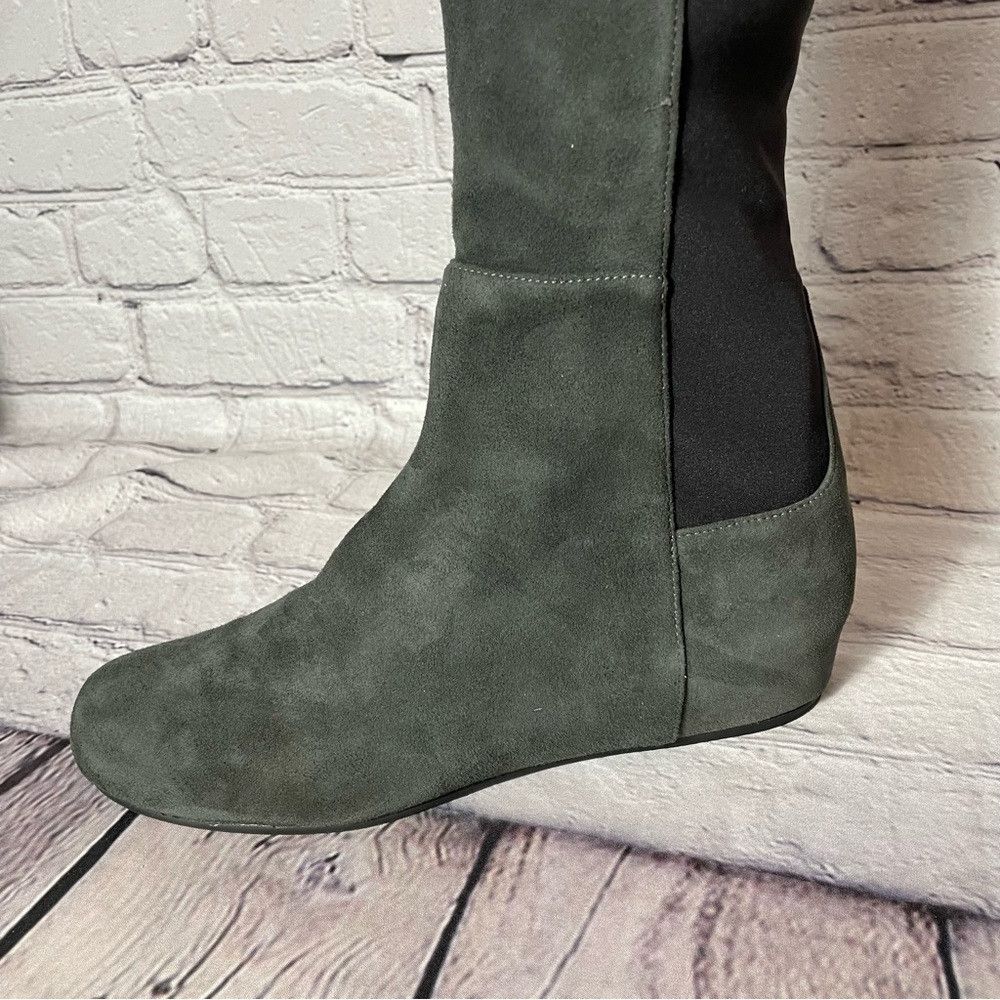 New Stuart Weitzman Lander Over-the-knee Wedge Boots In Sla
