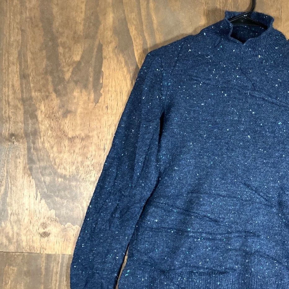 Loft LOFT Sweater Navy Blue Speckled Mock Neck Long Sleeve Small Womens Regular Knit Pullover Fall Winter Casual Workwear Size S / US 4 / IT 40 - 4 Thumbnail