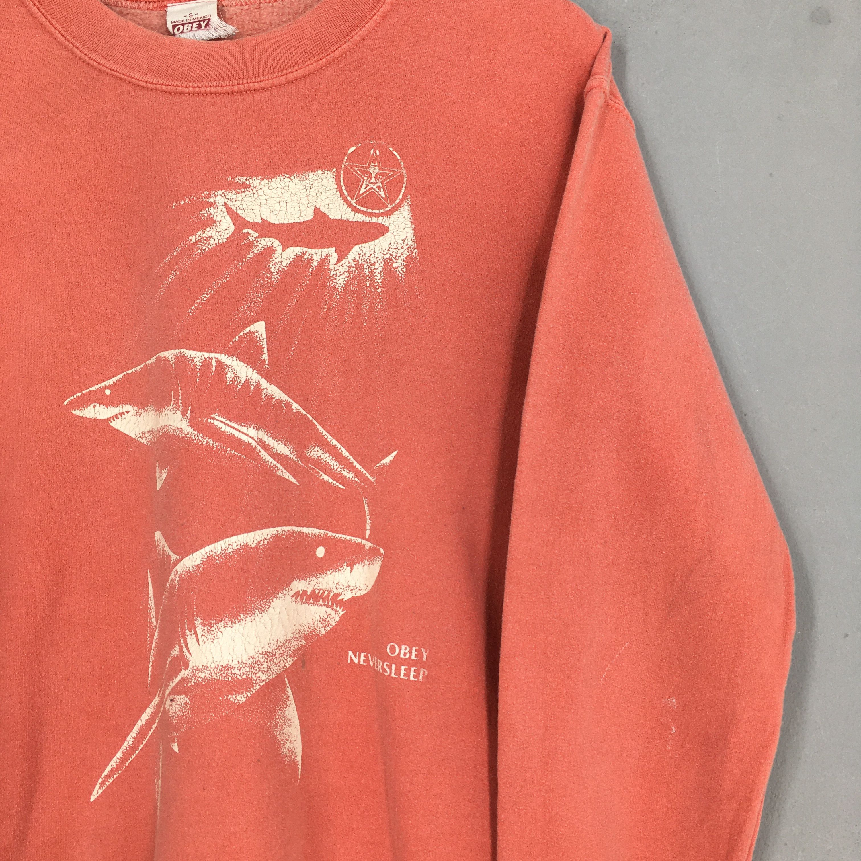 Obey × Vintage Vintage Obey Neversleep Shark Sweatshirt Small Size US S / EU 44-46 / 1 - 2 Thumbnail