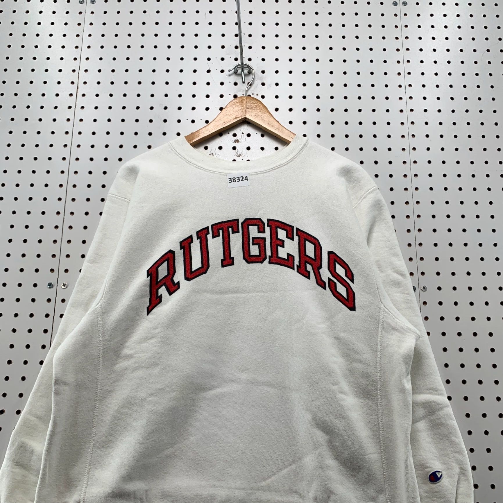 Champion VINTAGE Champion 80s Rutgers Crewneck Sweatshirt Mens Large White Graphic Print Reverse Weave USA Heavyweight Size US L / EU 52-54 / 3 - 2 Thumbnail