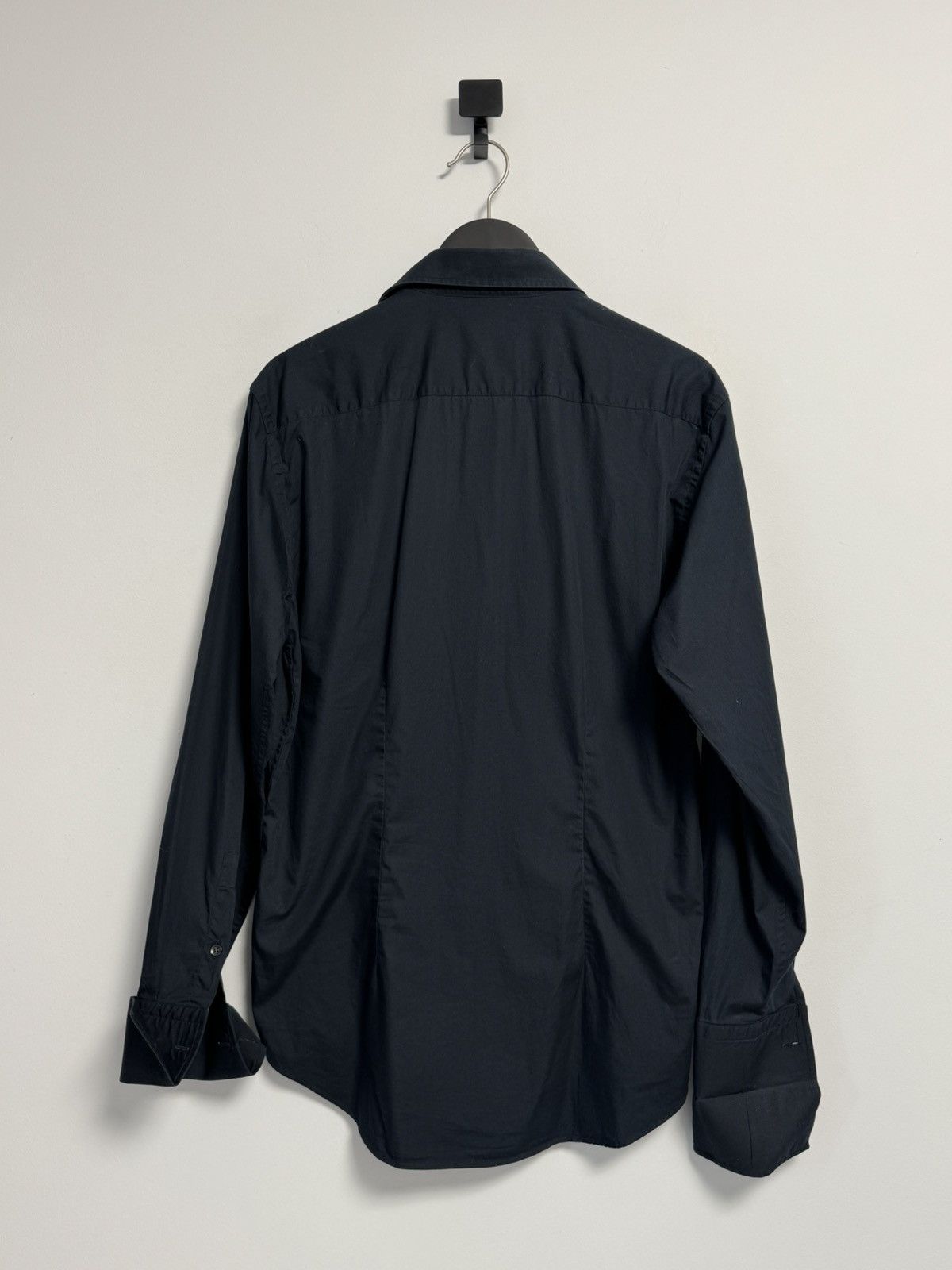 Versace Classic Button Up Shirt Luxury Dark Blue