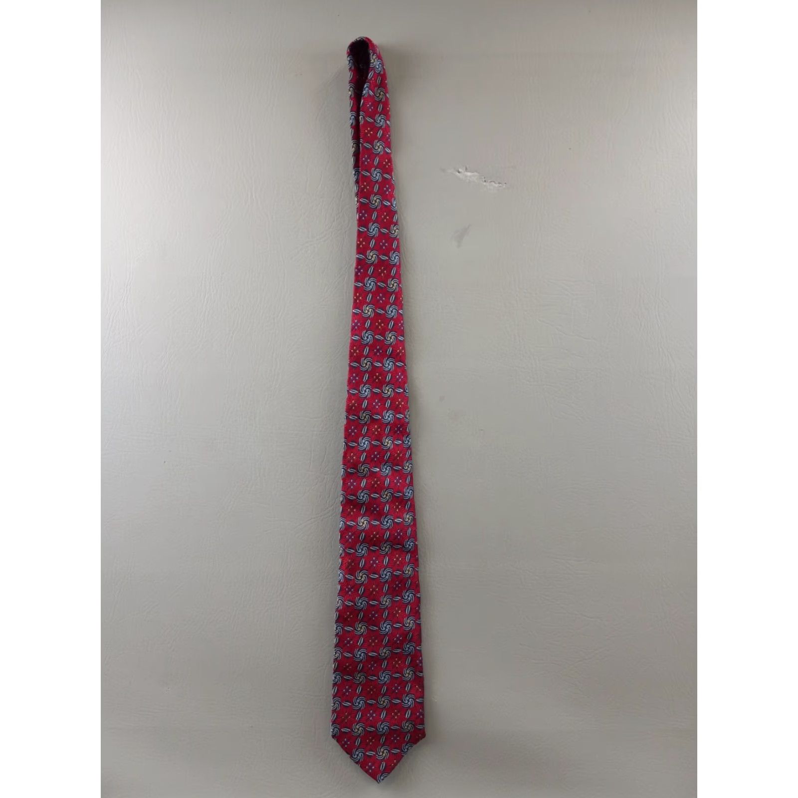 Robert Talbott Robert Talbott Best of Class Nordstrom Red Burgundy Blue Gold Silk Tie Men Tie Geometric Silk 57"-60" Adjustable 4 in Pointed Vintage No Size ONE SIZE - 3 Thumbnail