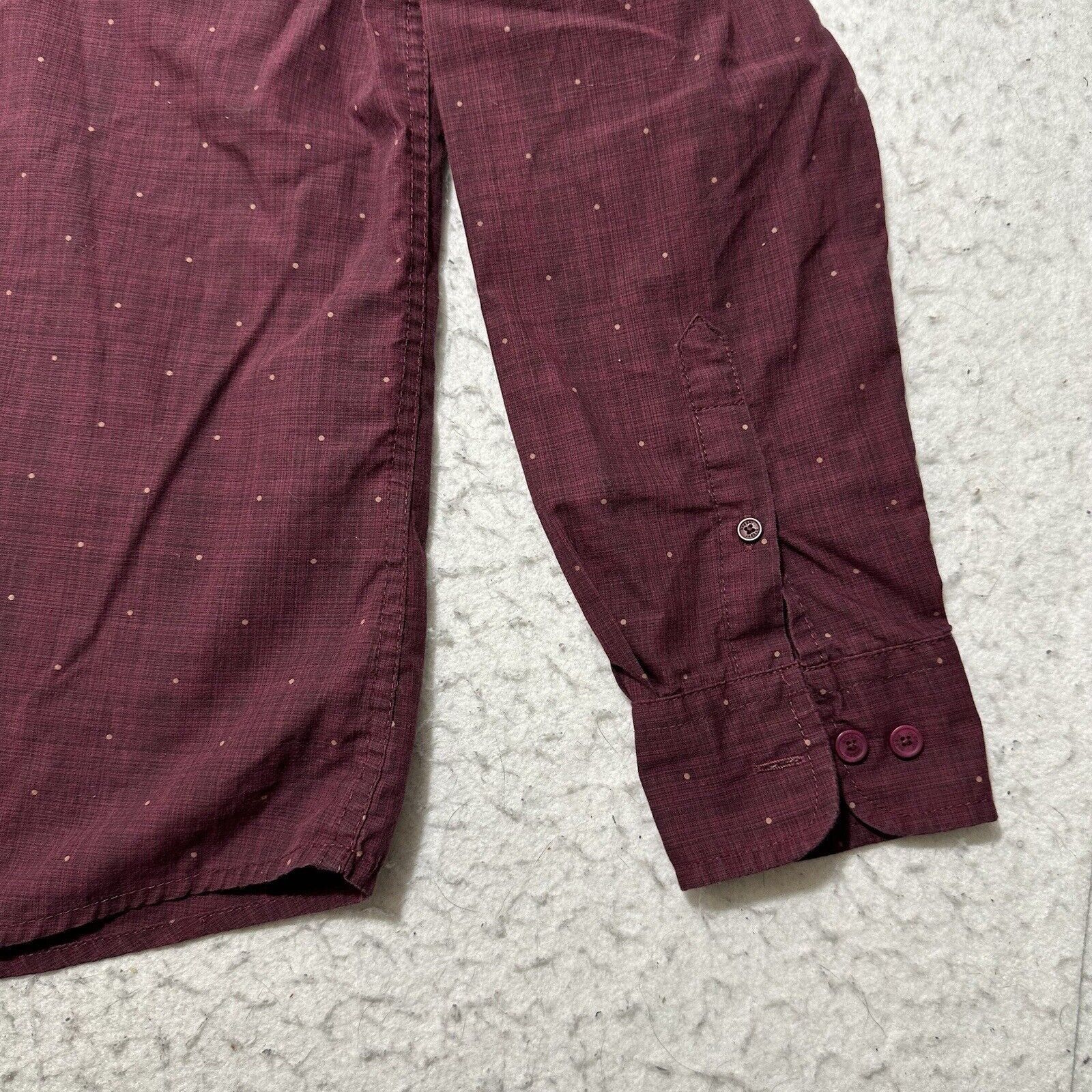 Haggar Haggar Medium Button Down Dress Shirt Burgundy Polka Dot Size US M / EU 48-50 / 2 - 5 Thumbnail