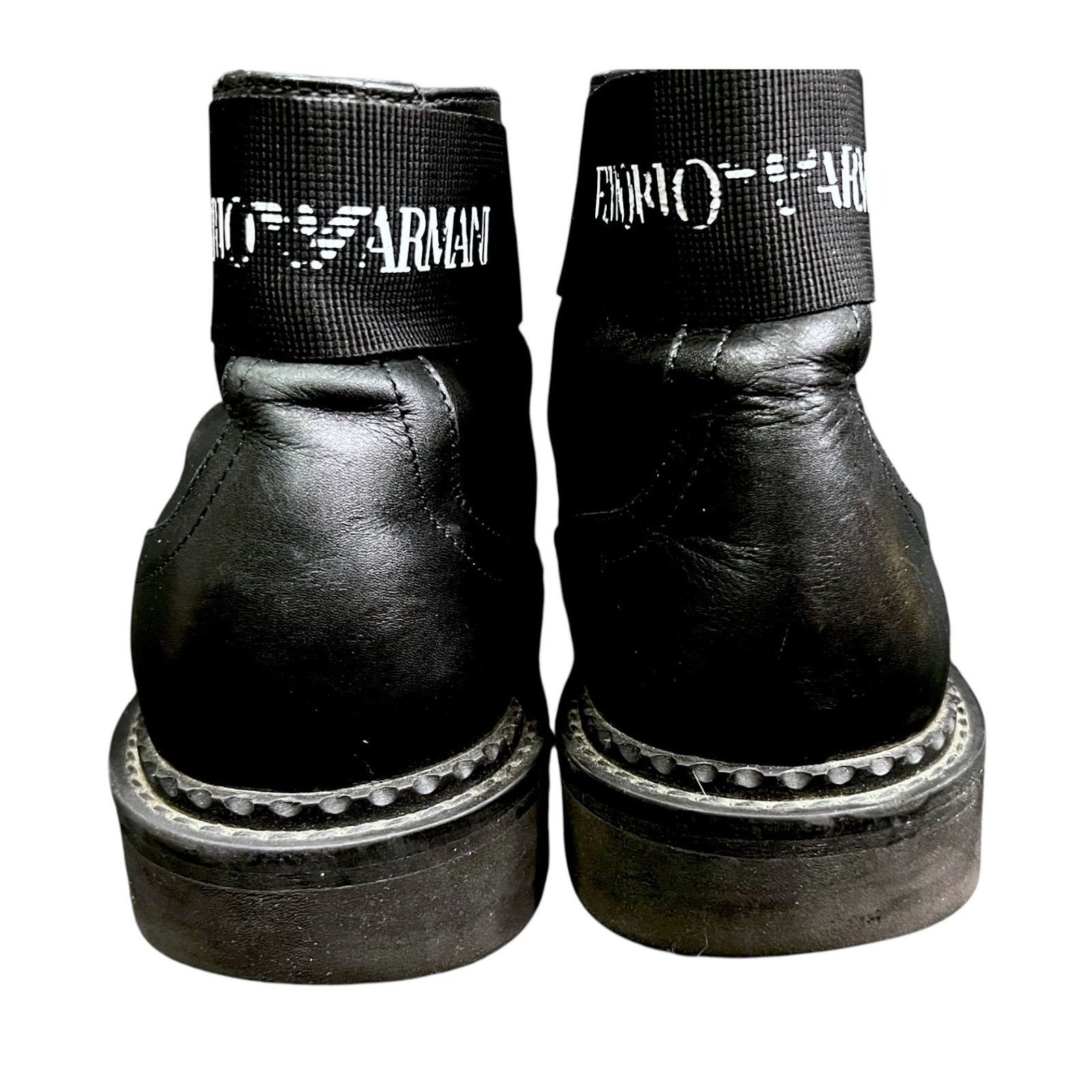 Emporio Armani Emporio Armani Men's US 9 Black Leather Ankle Boots $545 Size US 9 / EU 42 - 4 Thumbnail