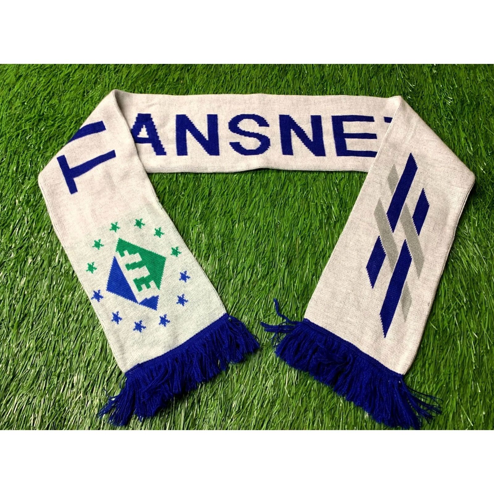 Vintage TRANSNET Official Product Scarf Men One Size White Blue Size ONE SIZE - 2 Thumbnail