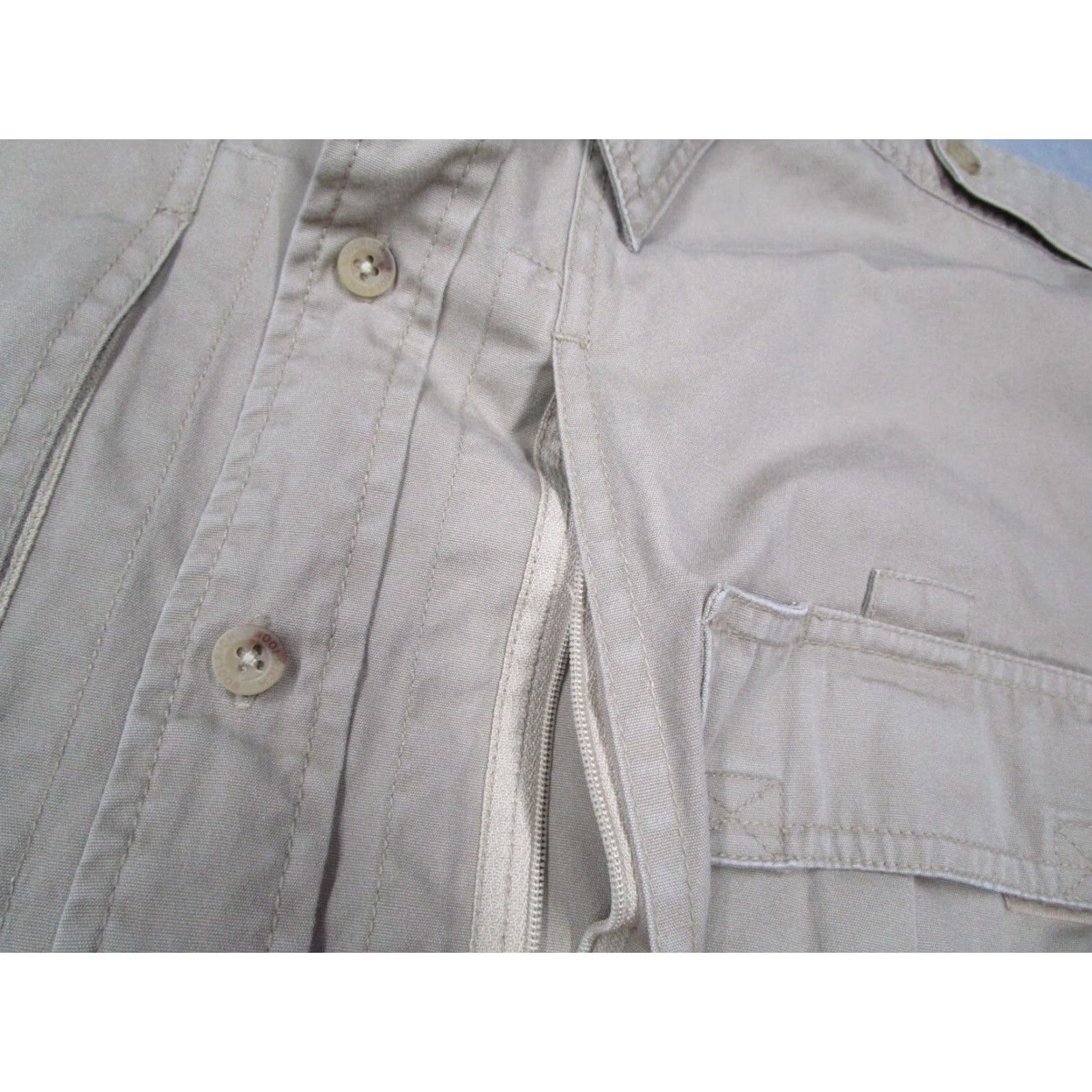 Vintage Woolrich Elite Series Men's XL Beige Twill Button-Up Safari Shirt Long Sleeve Casual Outdoor Size US XL / EU 56 / 4 - 4 Thumbnail