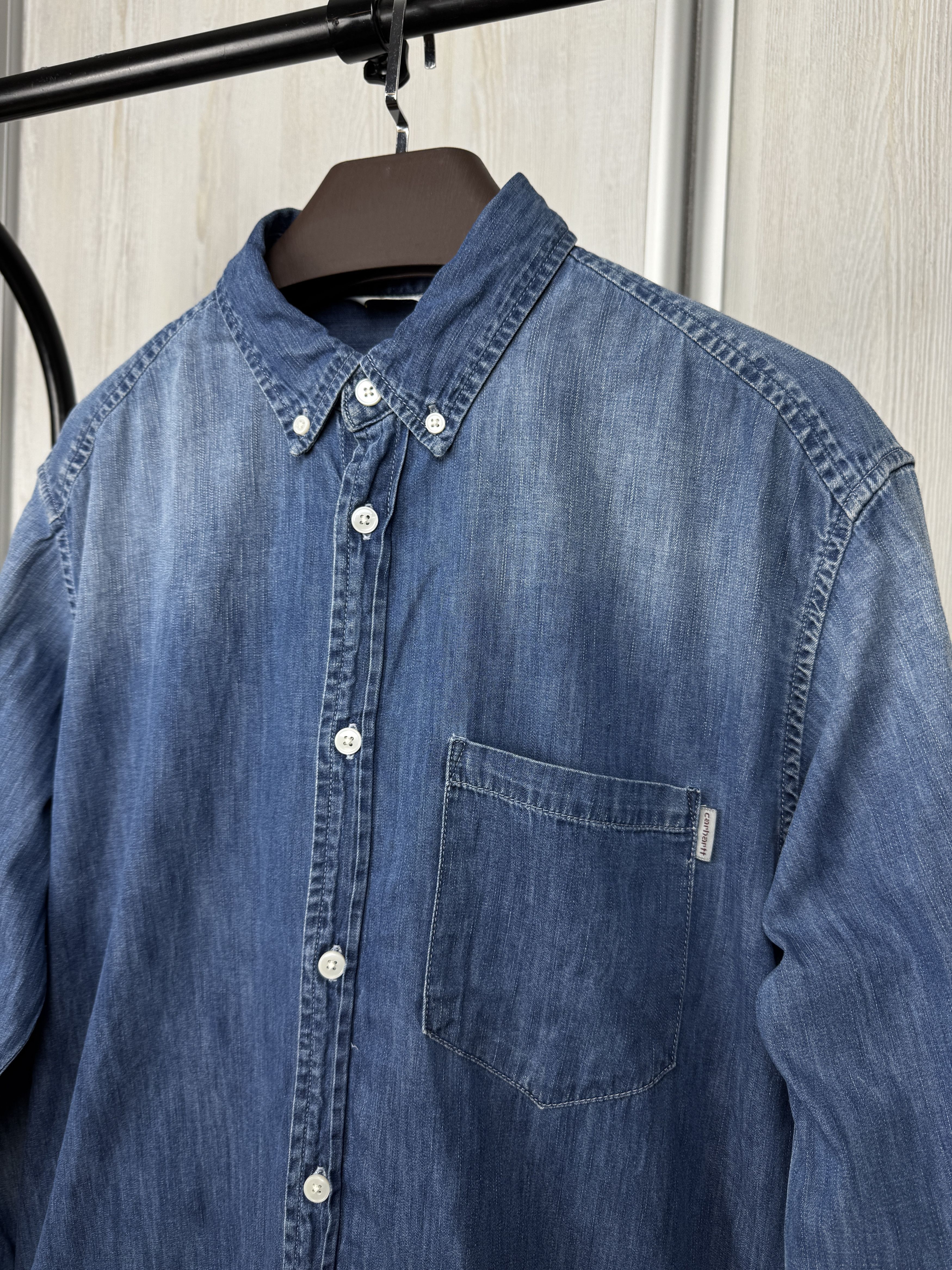 Carhartt Carhartt vintage blue denim button up pocket L/S Civil Shirt Size US XL / EU 56 / 4 - 4 Thumbnail